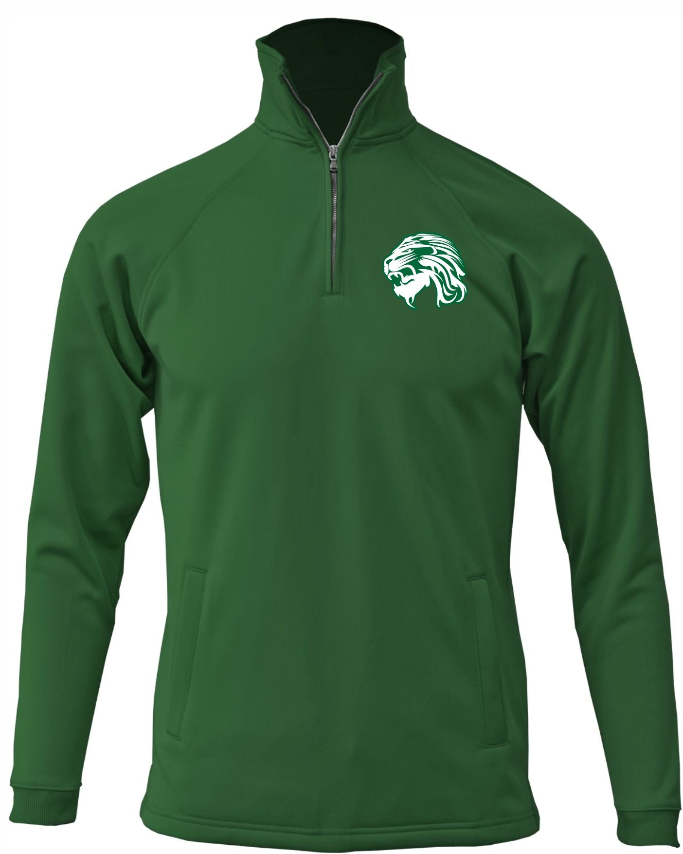 Spring Baseball Embroidered Lion 1/4 Zip-Up Jacket