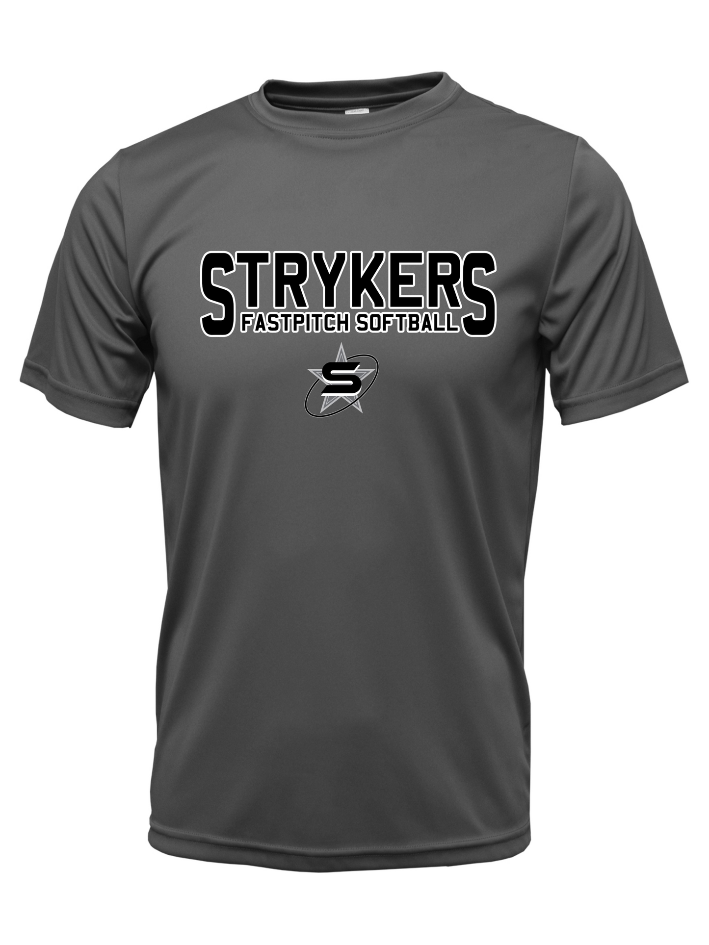 Strykers Short Sleeve Dri-Fit Blk Grey with White Outline