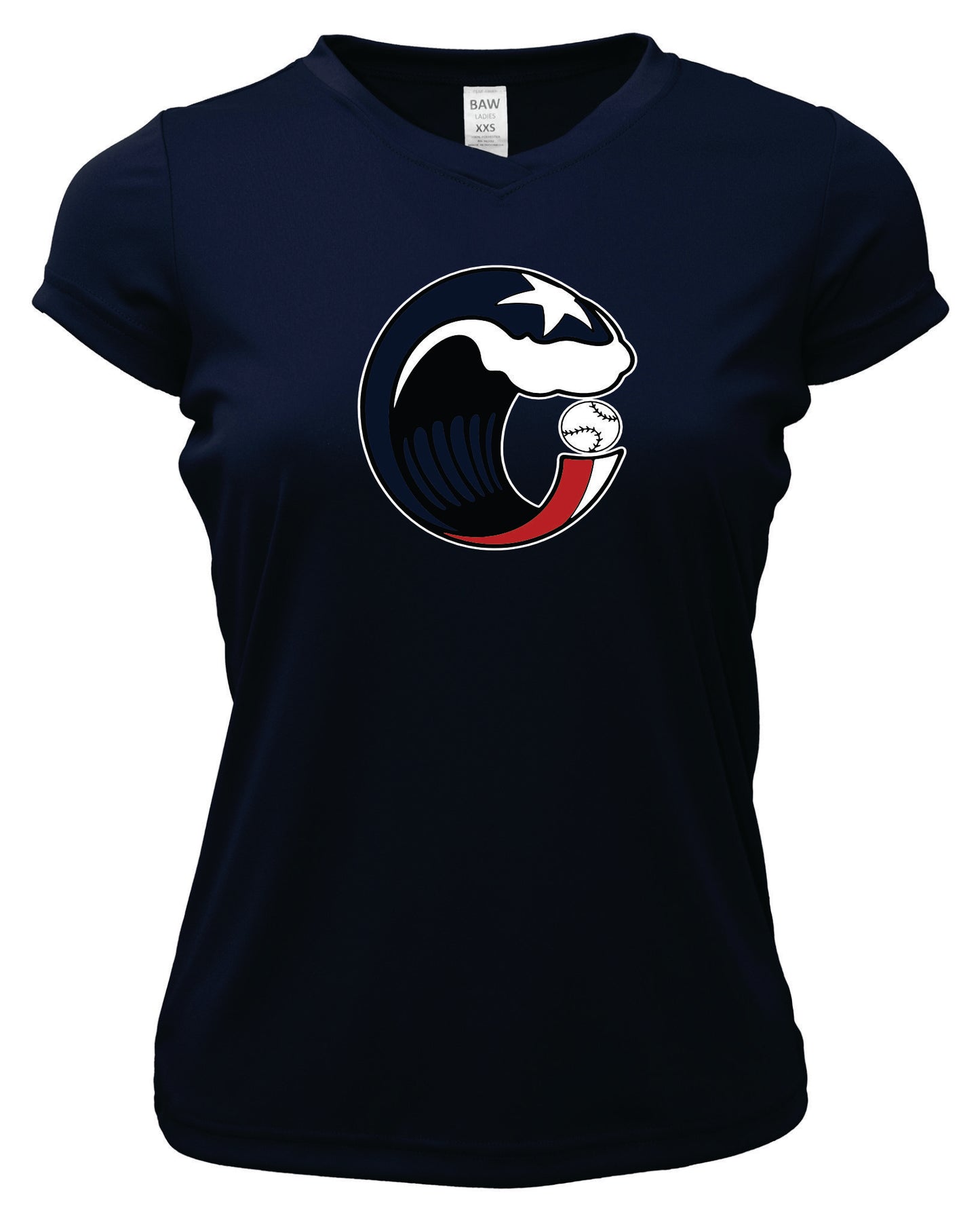Island Crew Short Sleeve Ladies V-Neck Dri-Fit T-Shirt