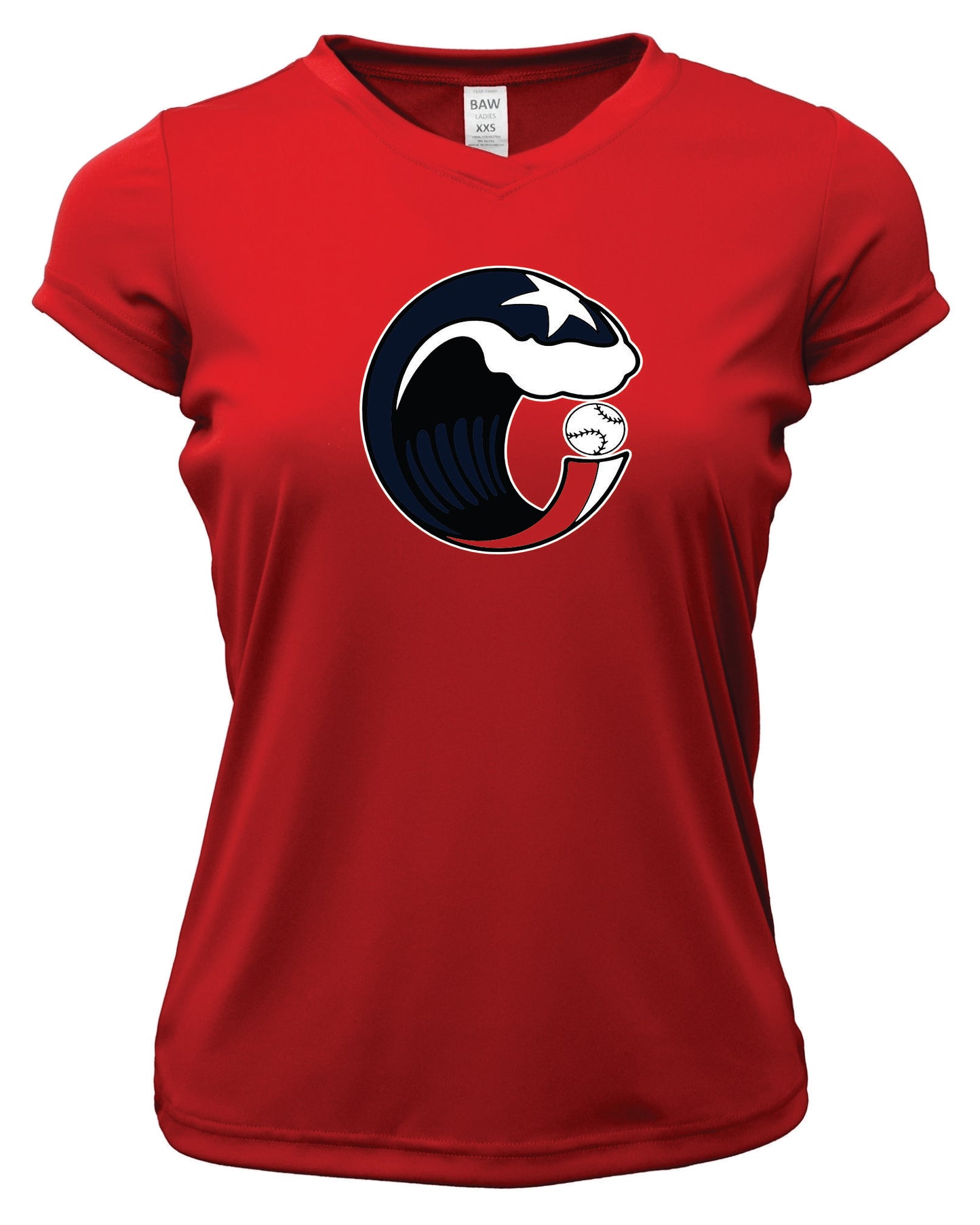 Island Crew Short Sleeve Ladies V-Neck Dri-Fit T-Shirt