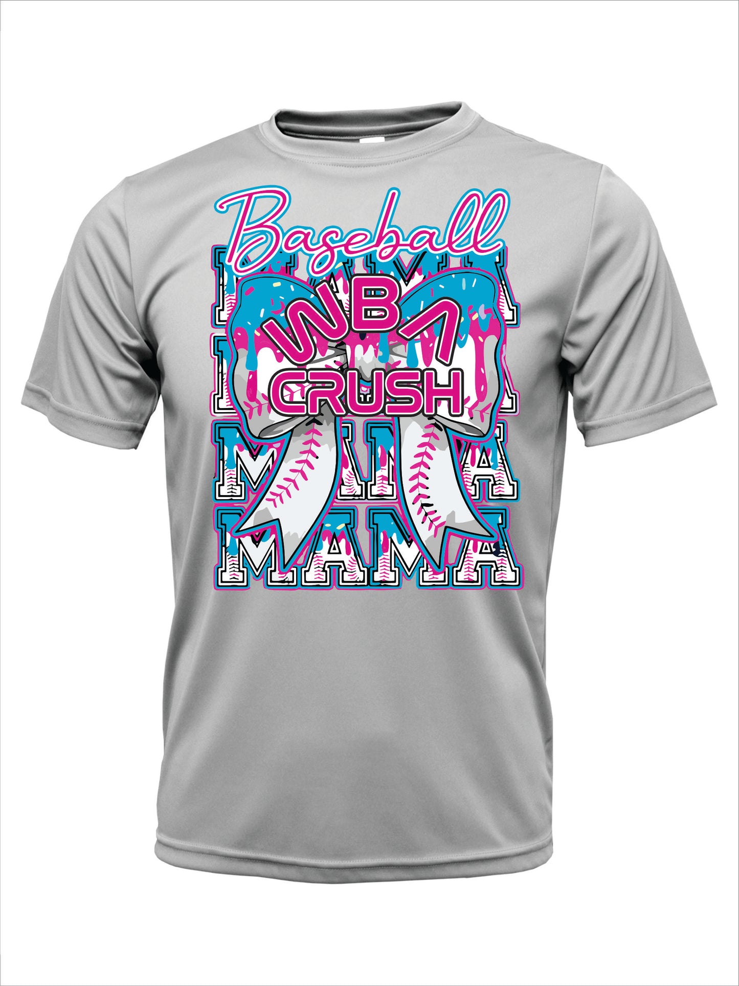 WBA Crush Drip Baseball Mama Short Sleeve Cotton T-shirt