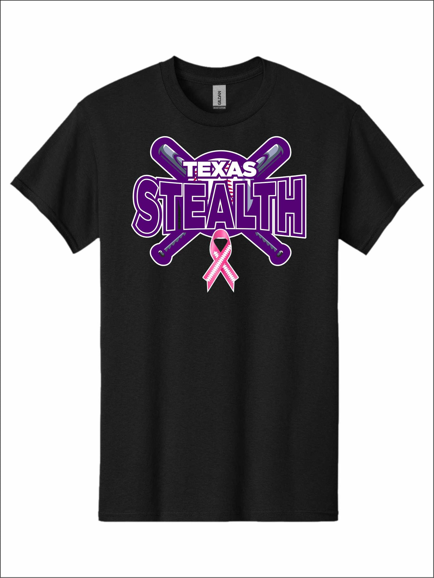 Stealth Crossed Bats 100% Cotton Cancer Tee