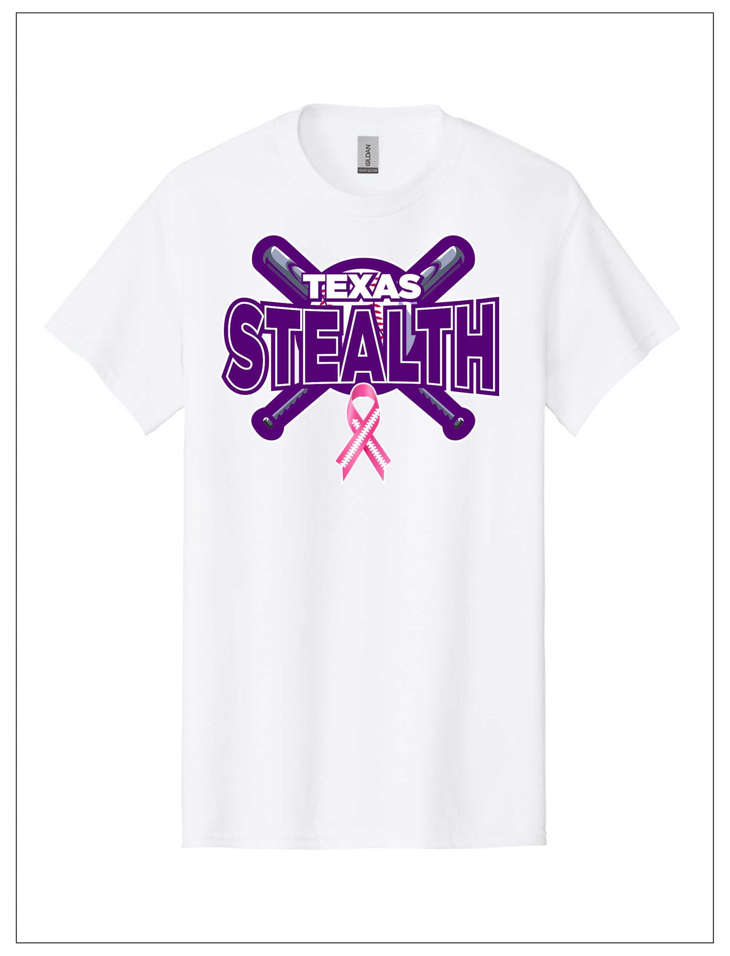 Stealth Crossed Bats 100% Cotton Cancer Tee