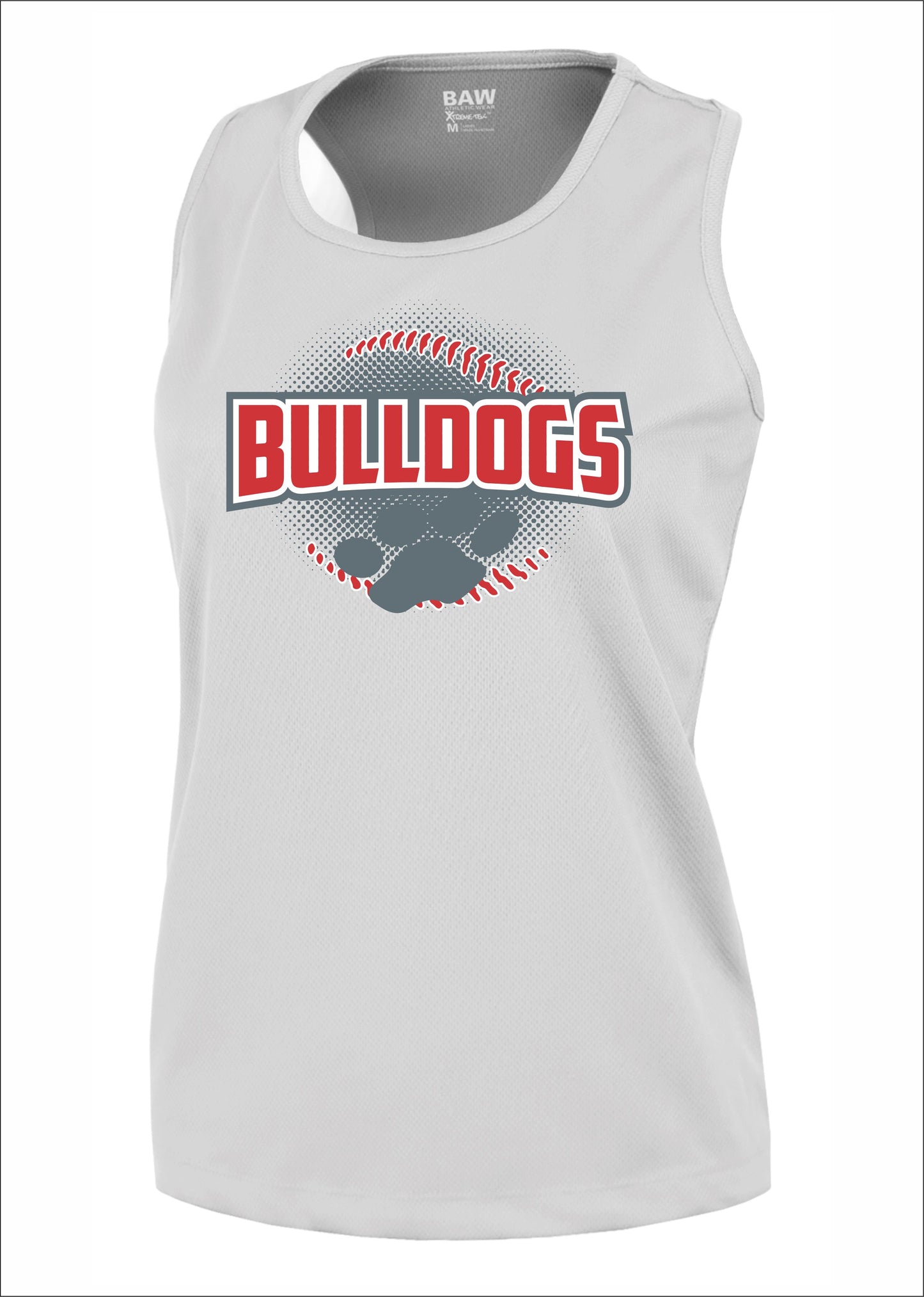 BULLDOG PAWS LOGO RACER BACK TANK DRI-FIT