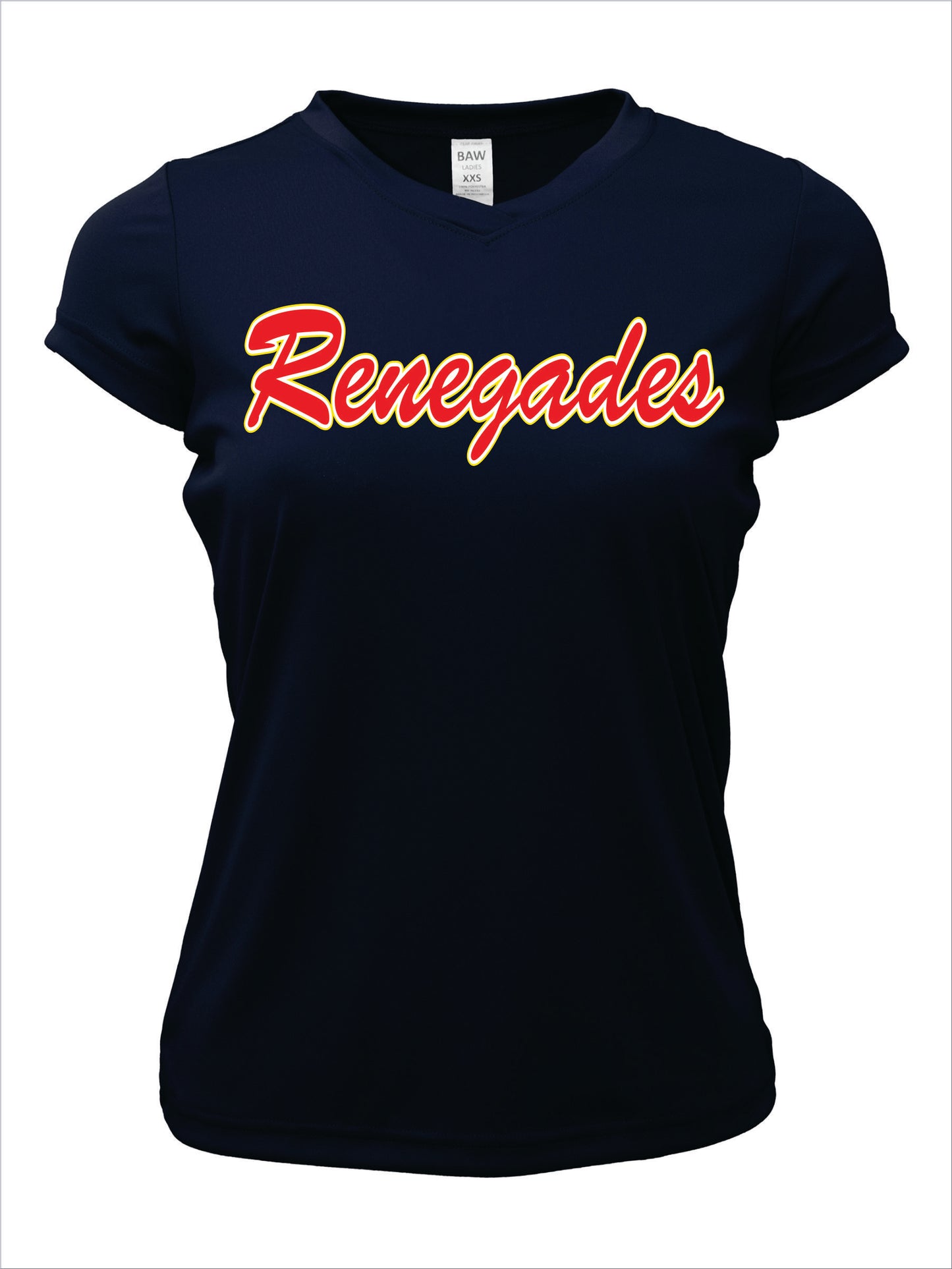 Renegades Baseball Ladies Short Sleeve V-Neck Dri-Fit T-Shirt