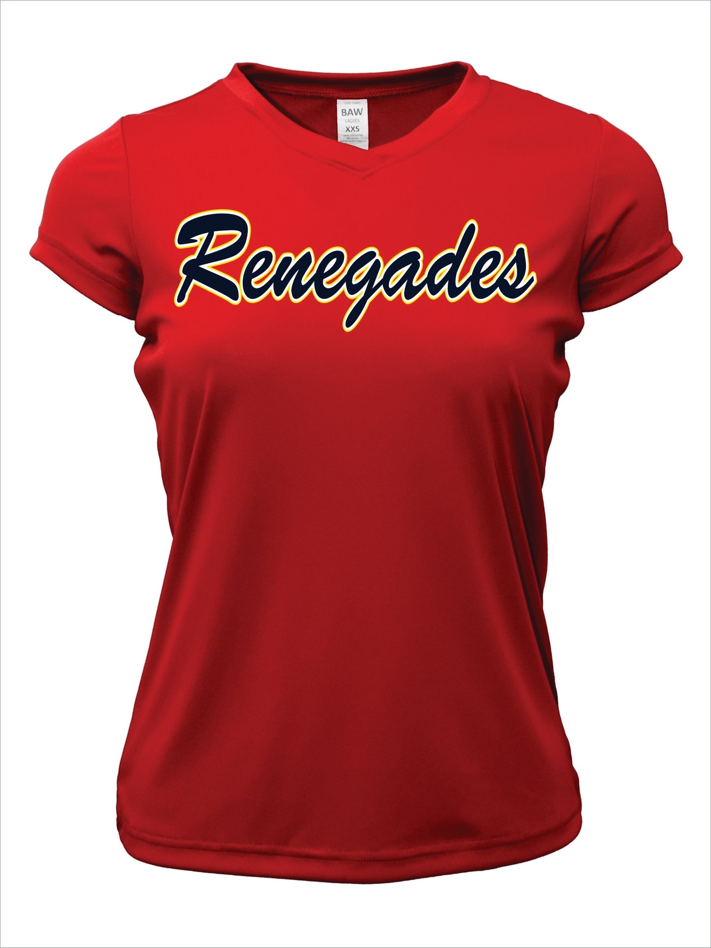 Renegades Baseball Ladies Short Sleeve V-Neck Dri-Fit T-Shirt