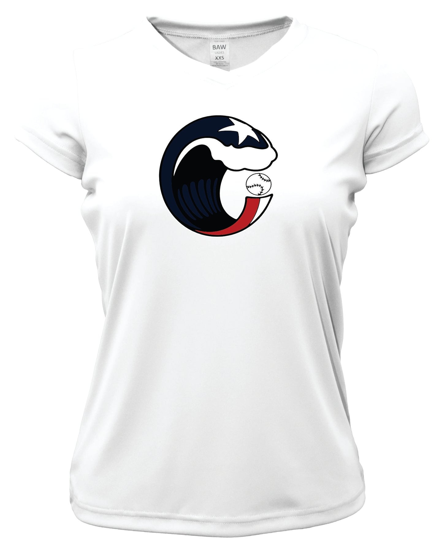 Island Crew Short Sleeve Ladies V-Neck Dri-Fit T-Shirt