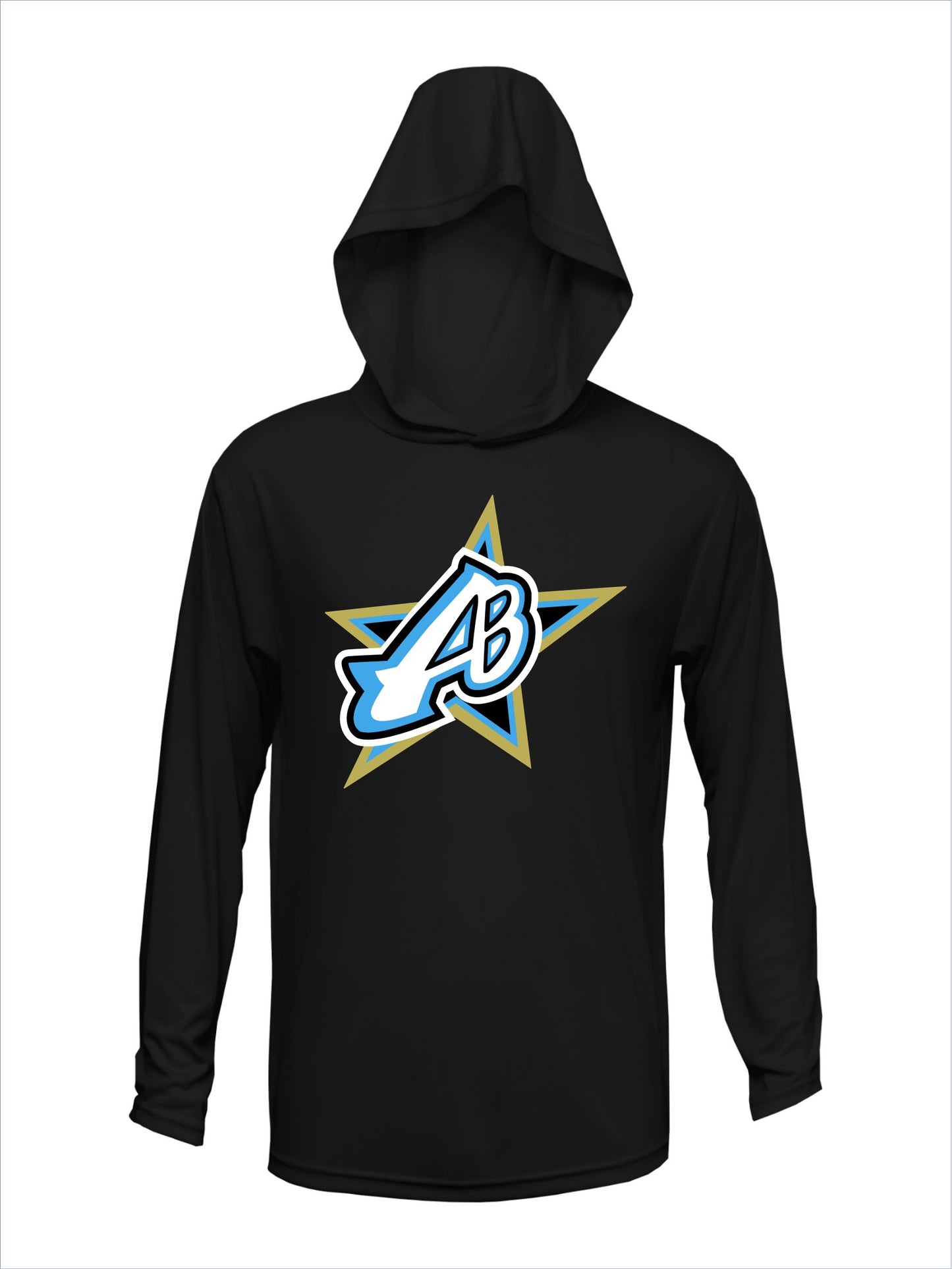Advantage Baseball "Centered Logo" Long Sleeve Dri-Fit T-Shirt with Hood