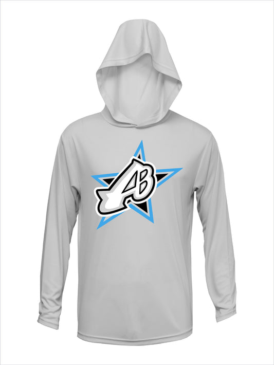 Advantage Baseball "Centered Logo" Long Sleeve Dri-Fit T-Shirt with Hood