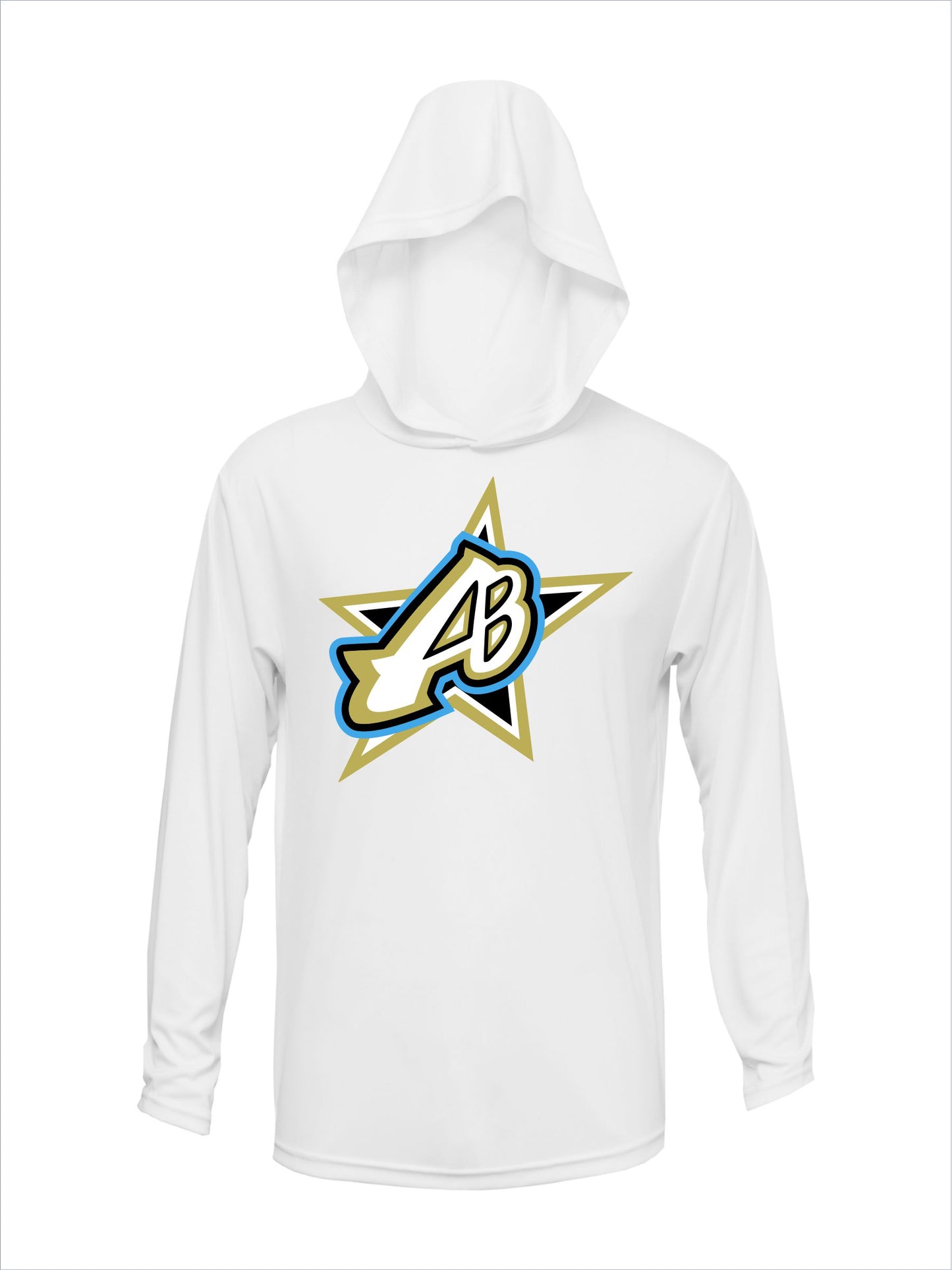 Advantage Baseball "Centered Logo" Long Sleeve Dri-Fit T-Shirt with Hood