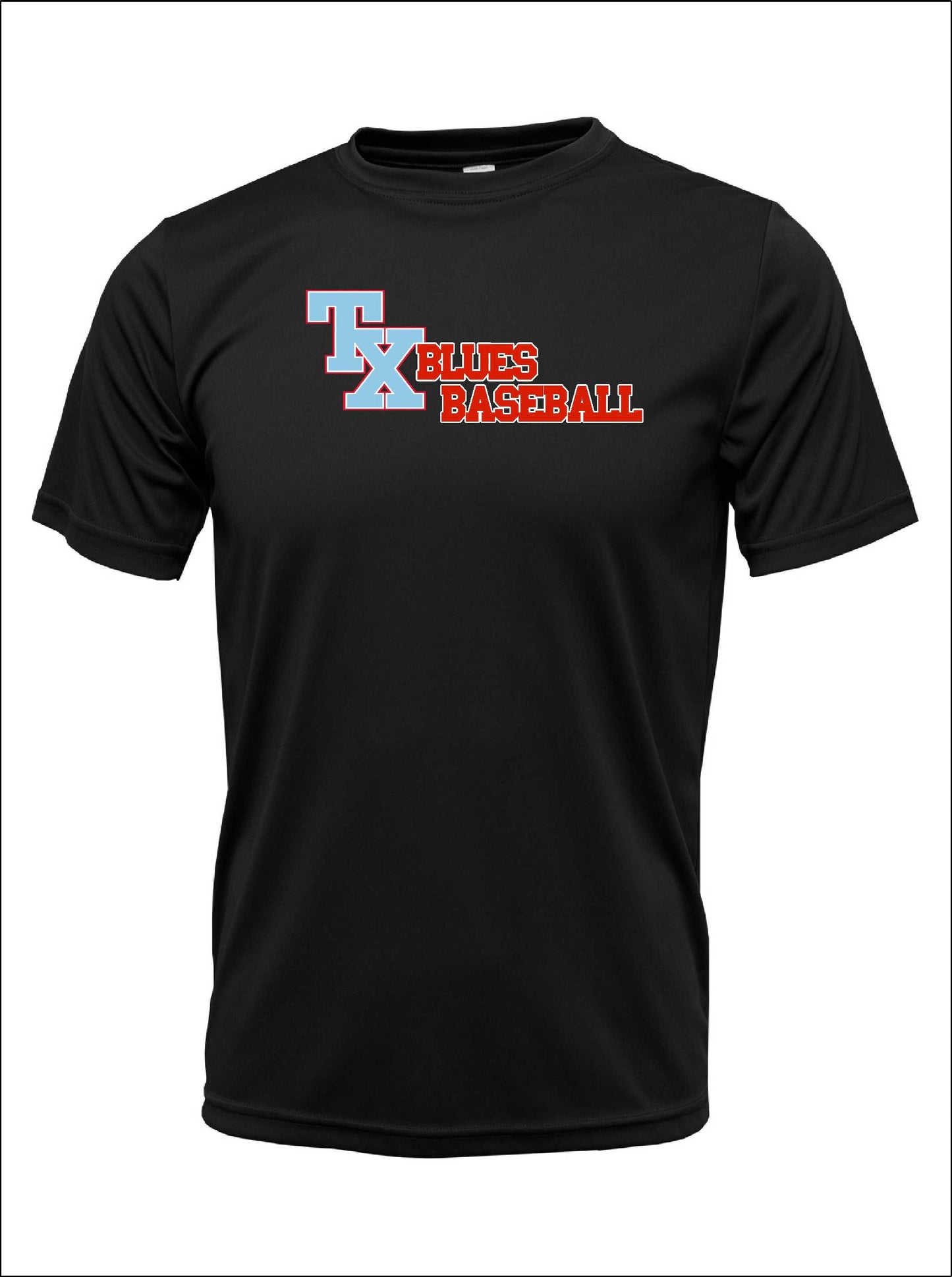 TX BLUES BASEBALL DRI-FIT TEE