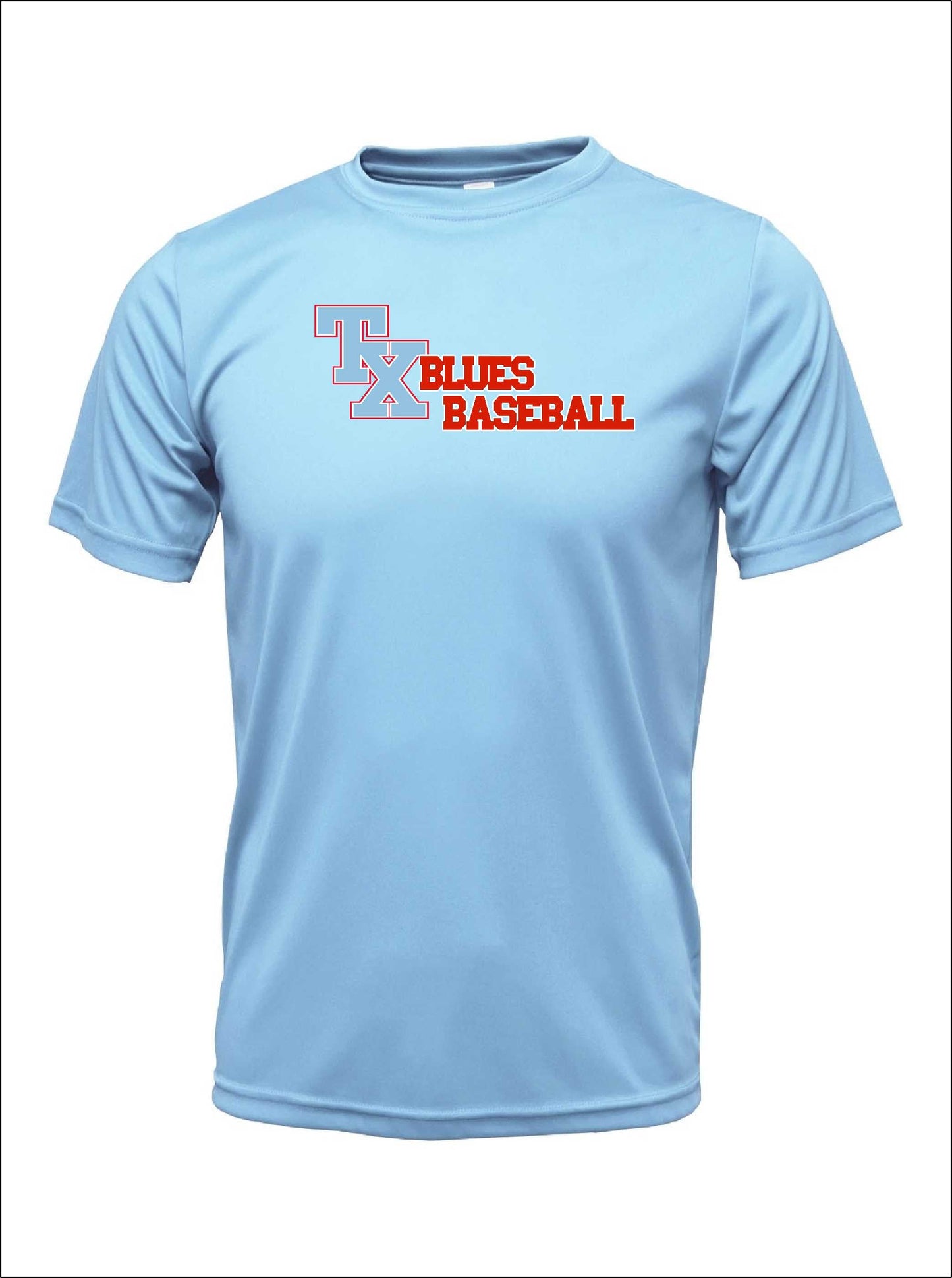 TX BLUES BASEBALL DRI-FIT TEE