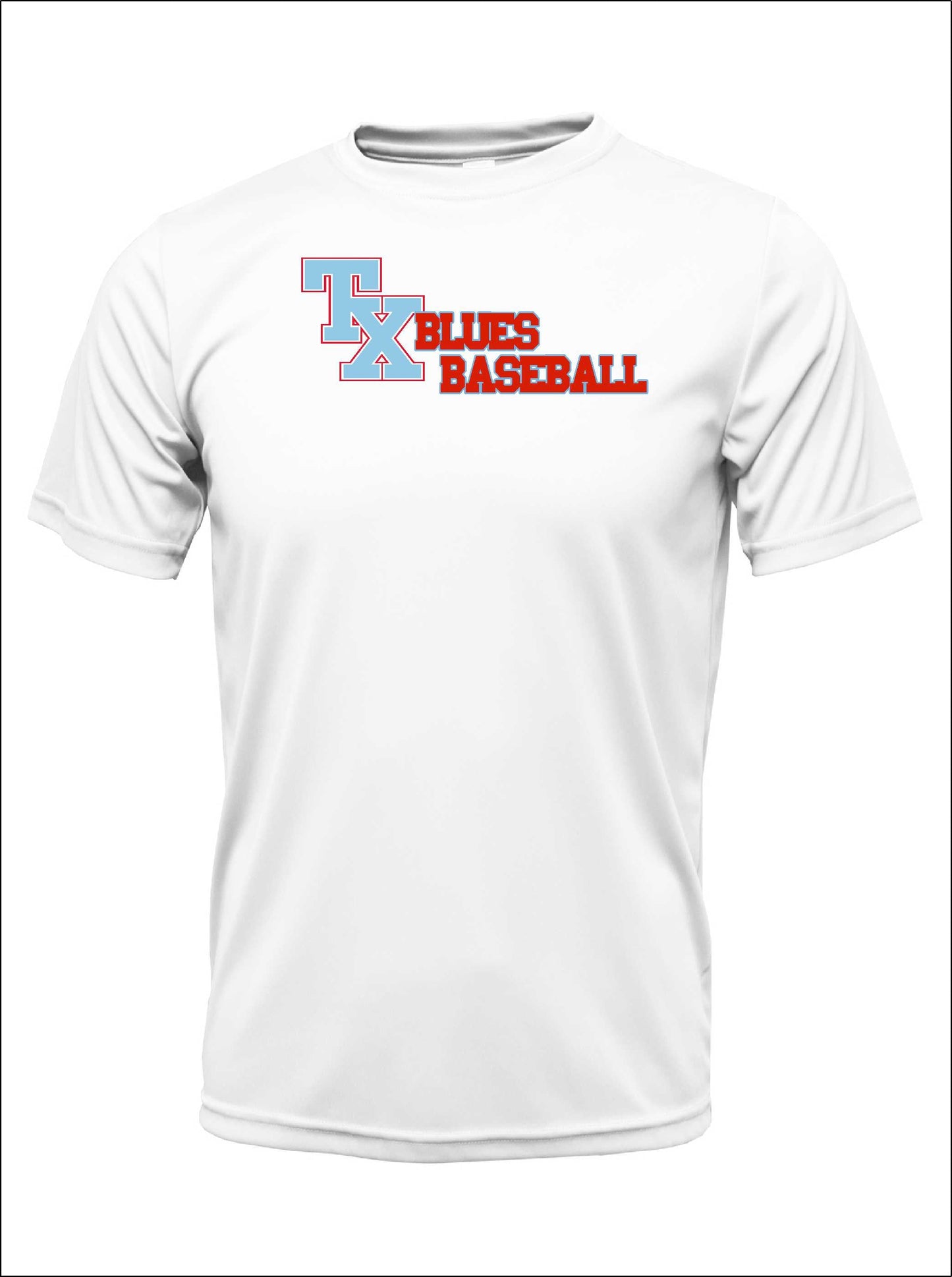 TX BLUES BASEBALL DRI-FIT TEE