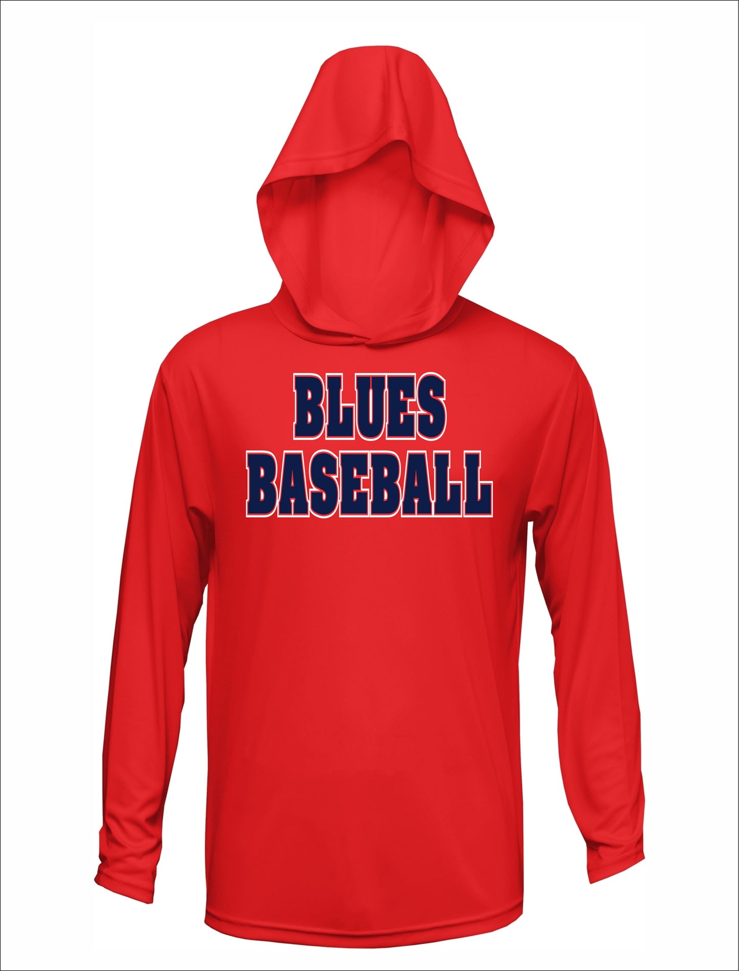 TX BLUES DRI-FIT TEE WITH HOOD