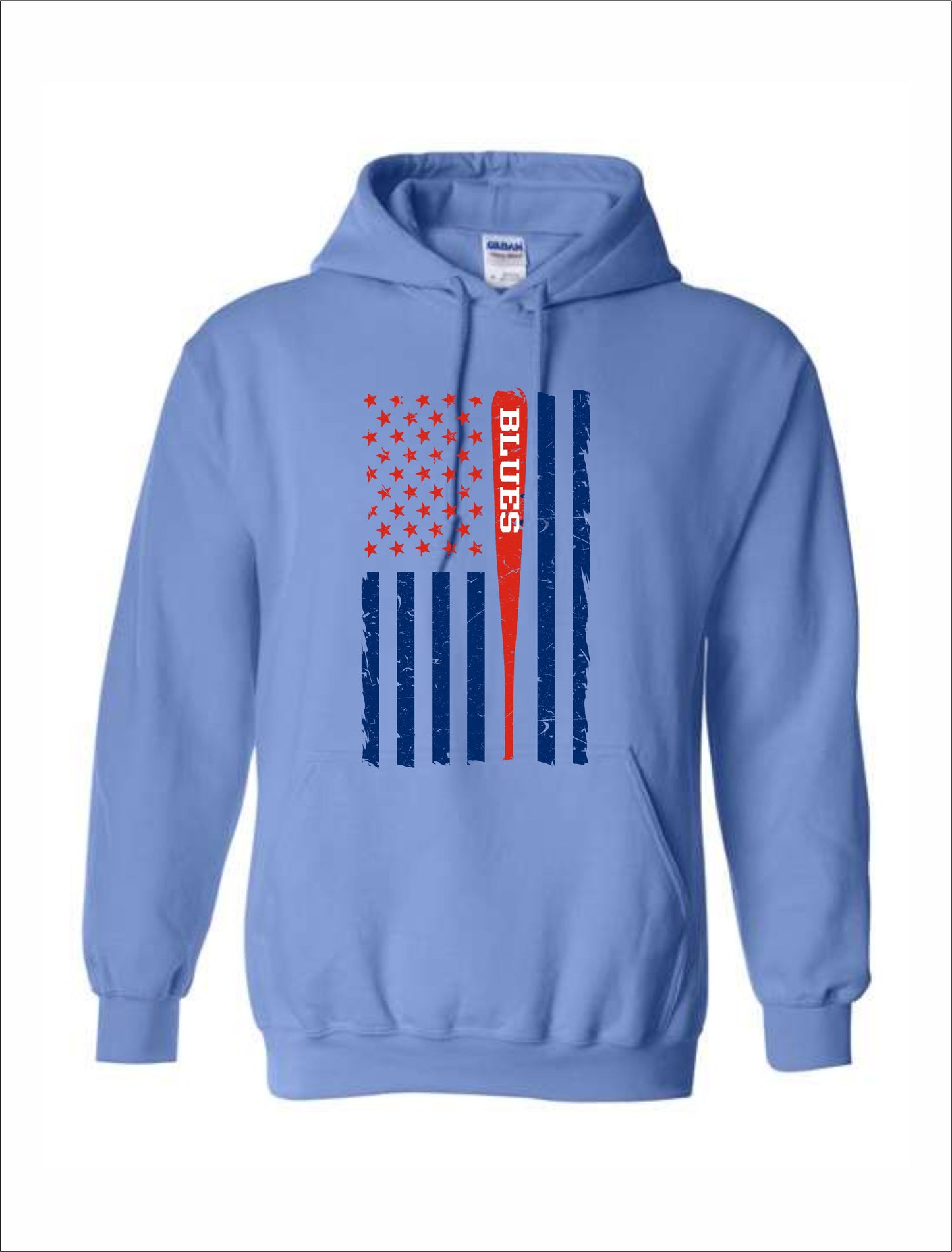 TX BLUES FLAG COTTON HOODIE