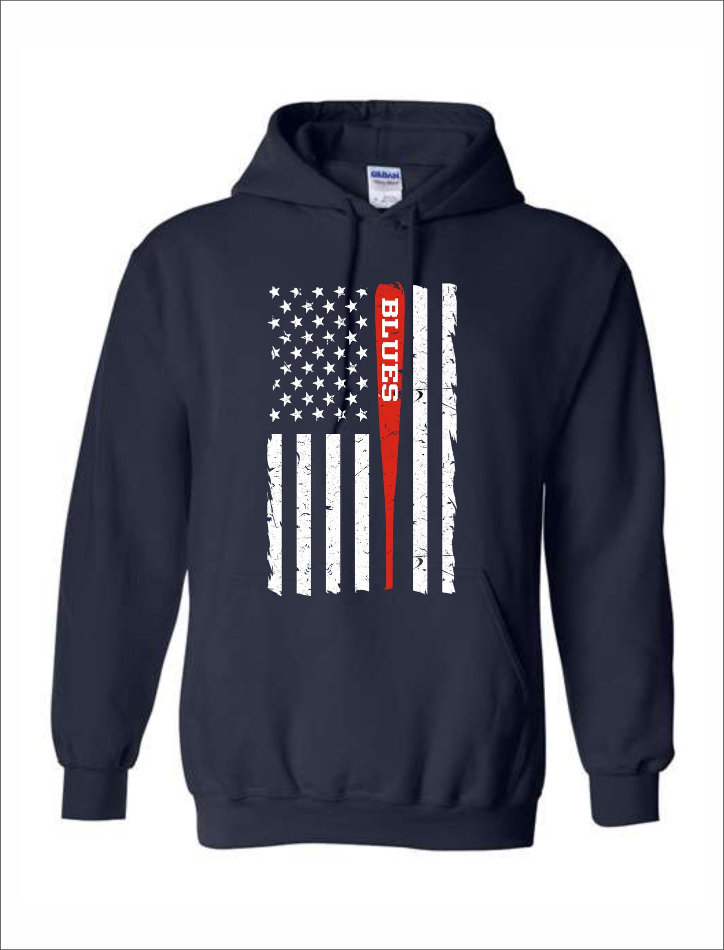 TX BLUES FLAG COTTON HOODIE
