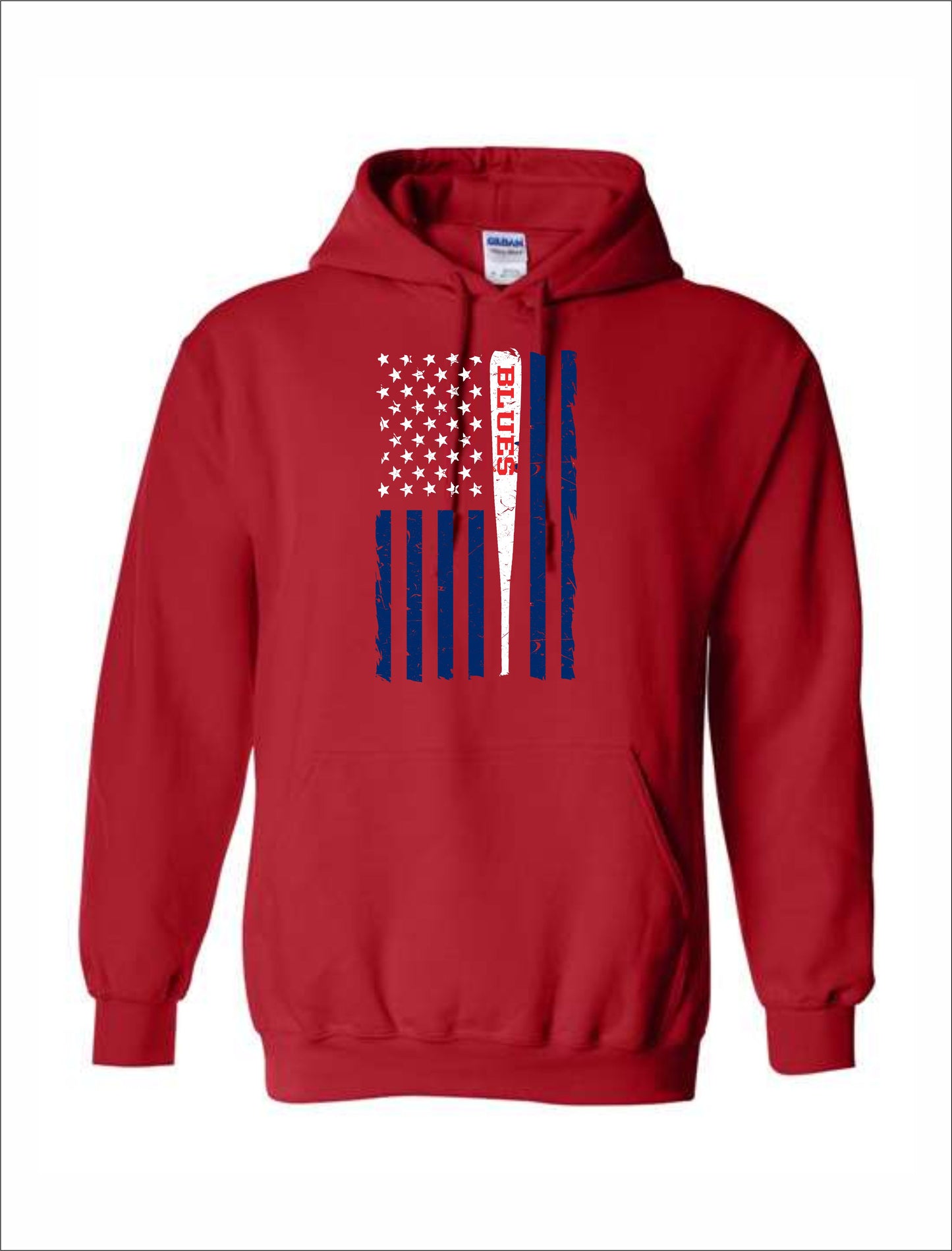 TX BLUES FLAG COTTON HOODIE