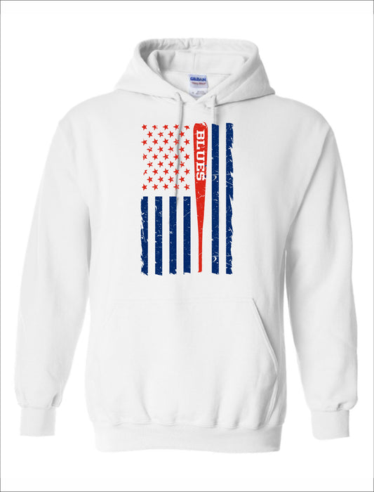 TX BLUES FLAG COTTON HOODIE
