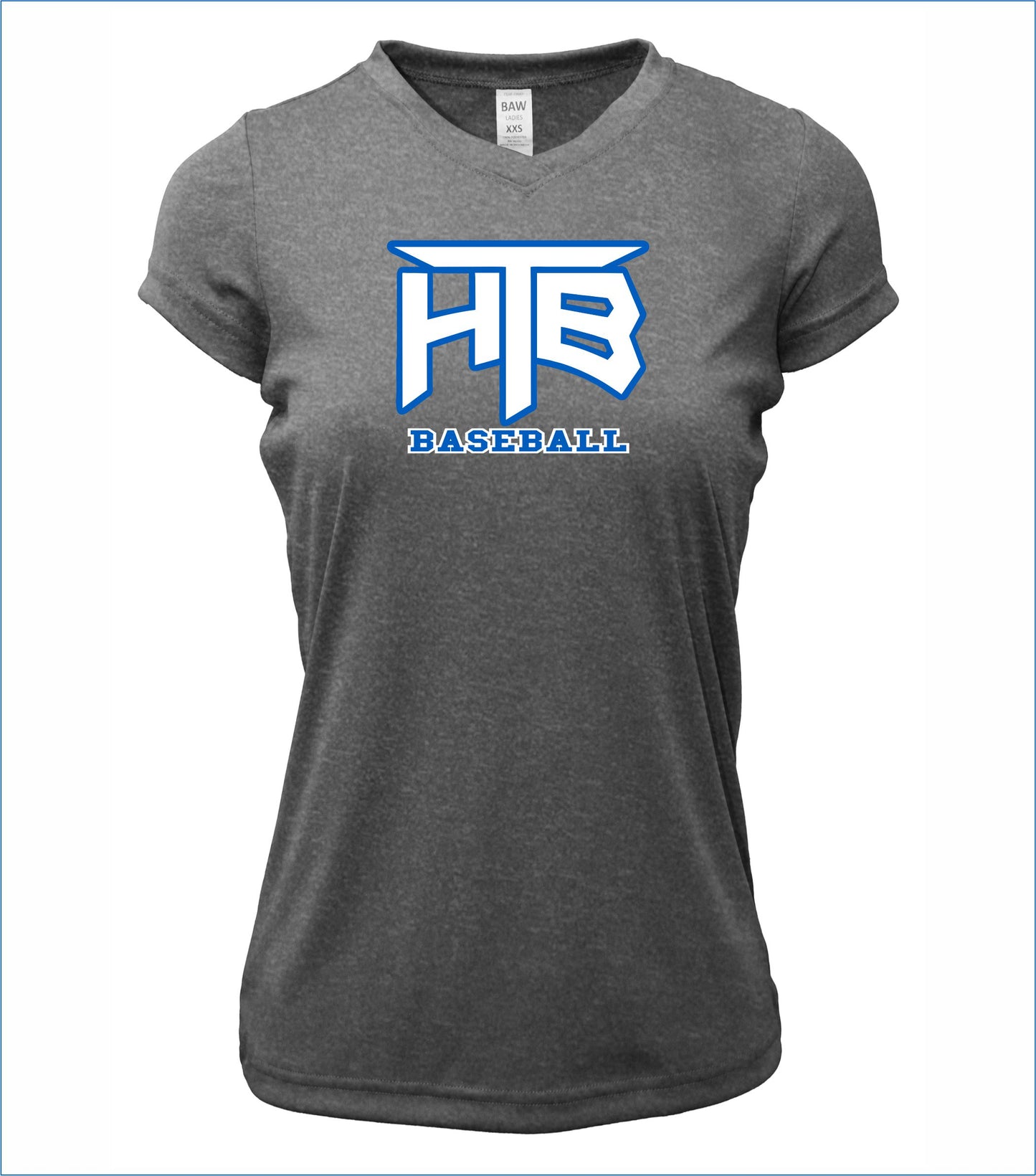 HTB Baseball Ladies Short Sleeve V-Neck Dri-Fit T-Shirt
