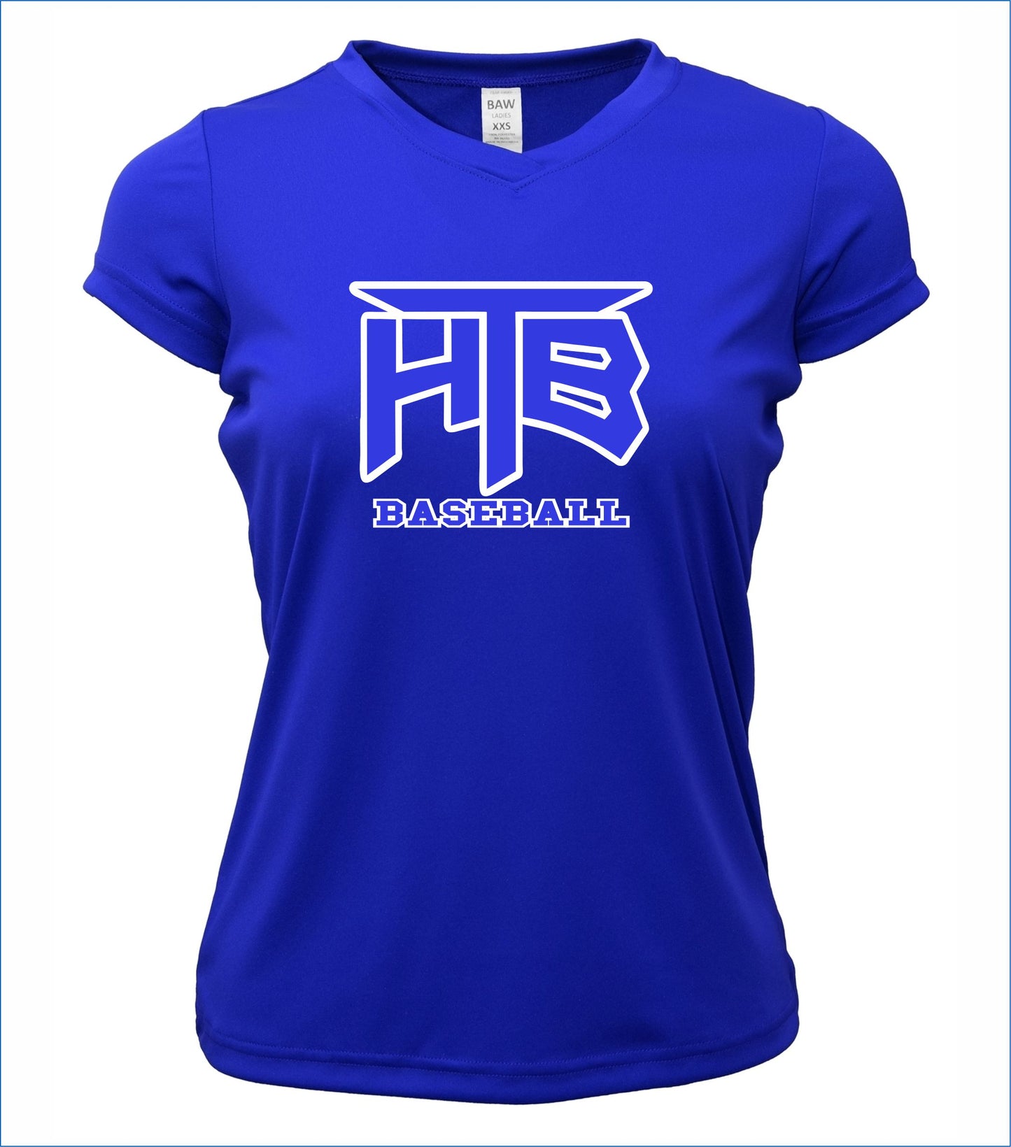 HTB Baseball Ladies Short Sleeve V-Neck Cotton T-Shirt