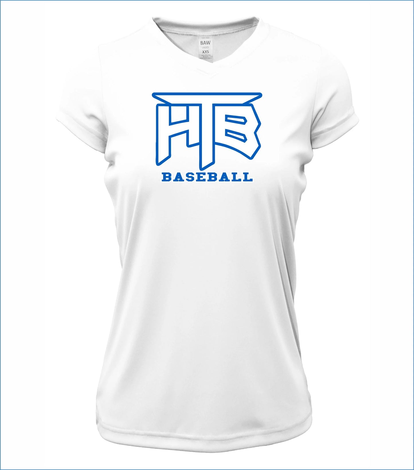 HTB Baseball Ladies Short Sleeve V-Neck Cotton T-Shirt