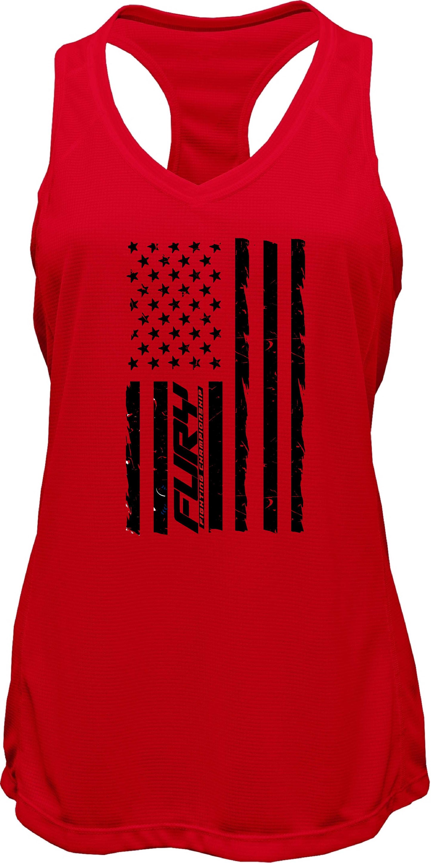 Fury Distressed Flag Racerback Tank Top