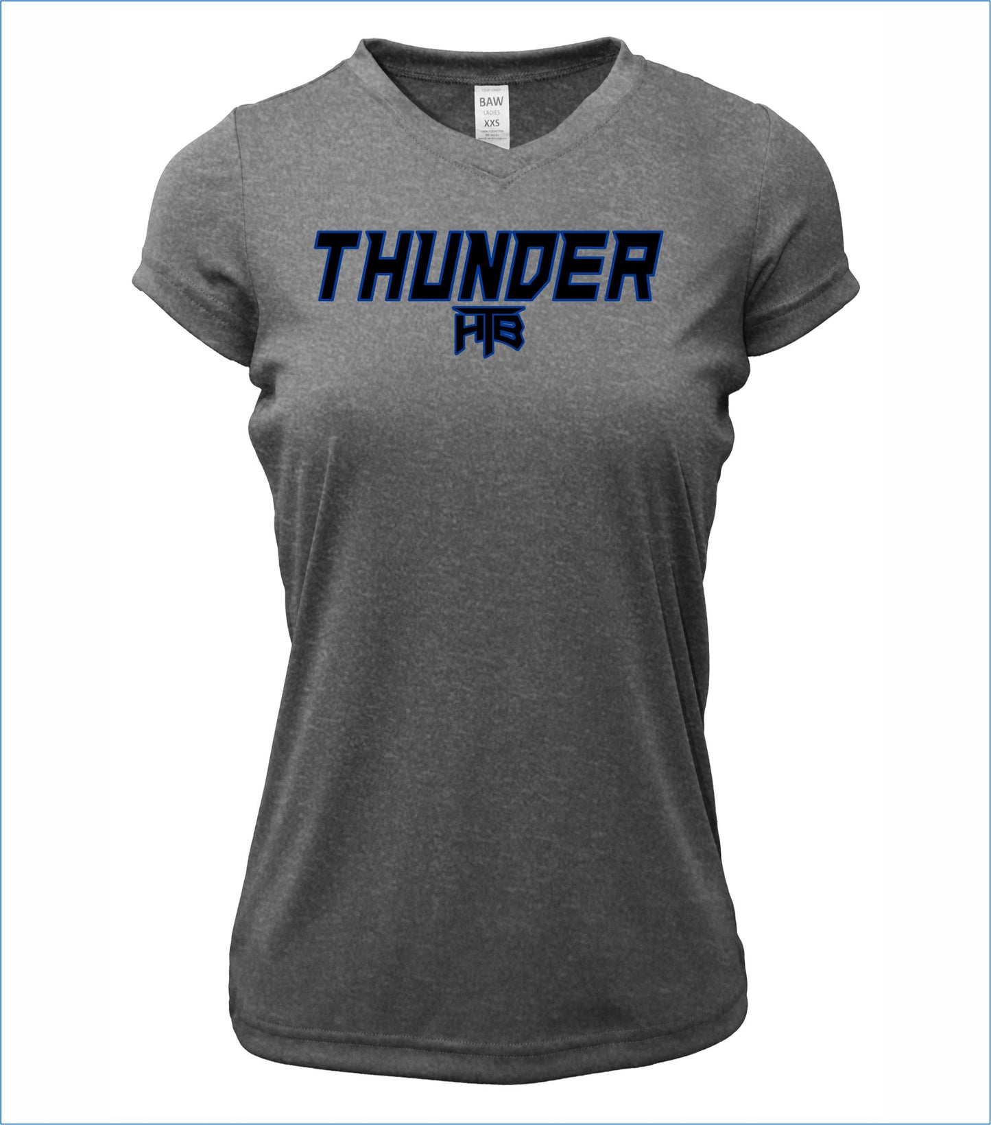 Thunder Ladies Short Sleeve V-Neck Cotton T-Shirt