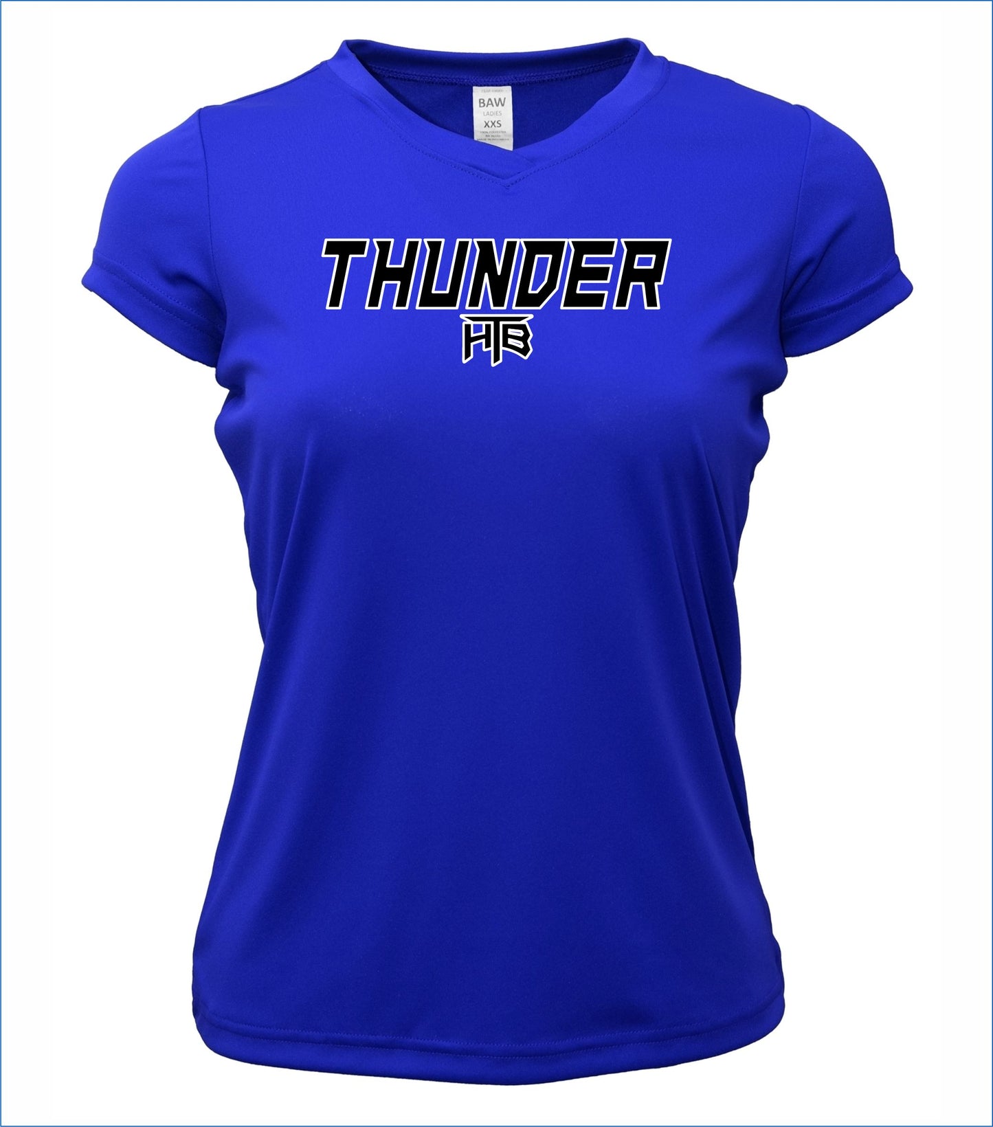 Thunder Ladies Short Sleeve V-Neck Cotton T-Shirt