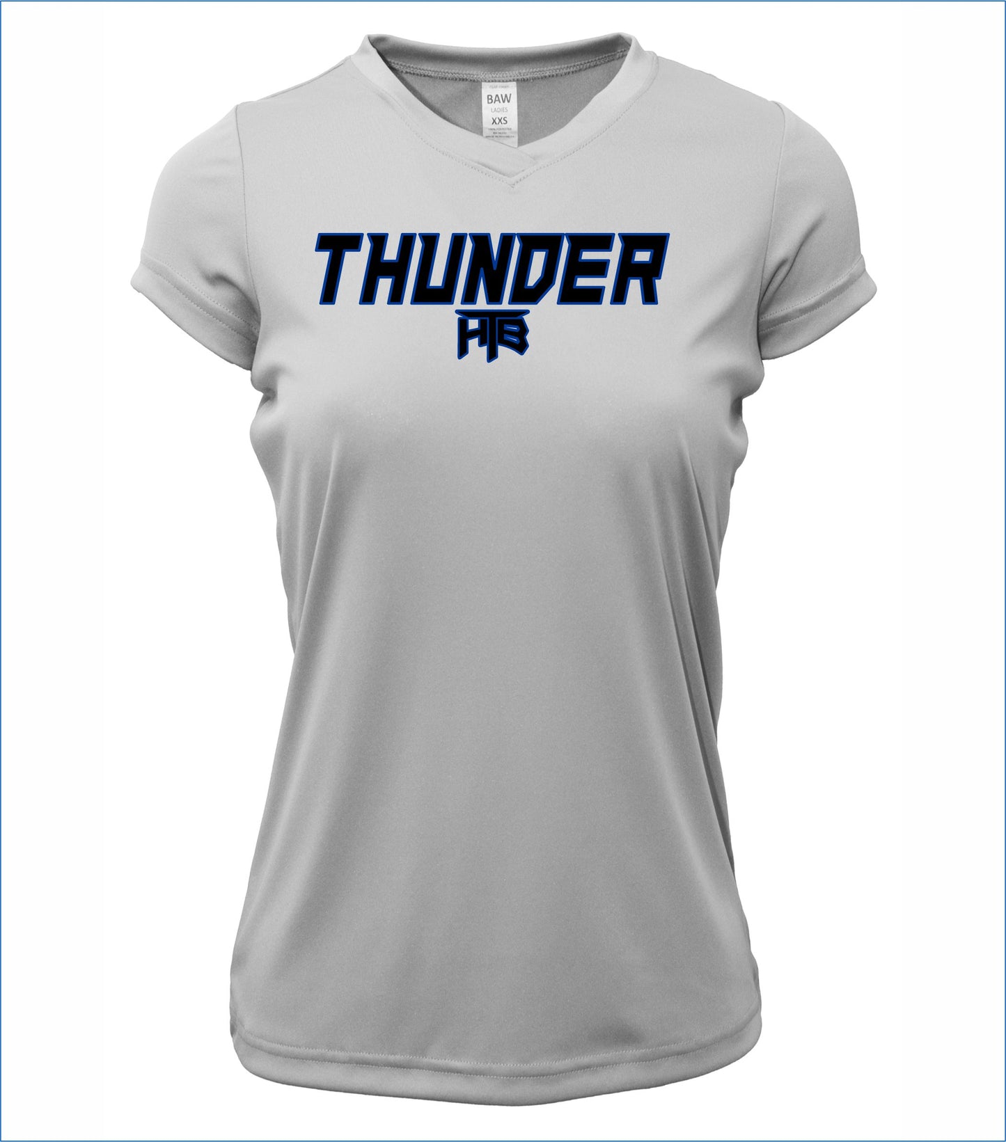Thunder Ladies Short Sleeve V-Neck Cotton T-Shirt