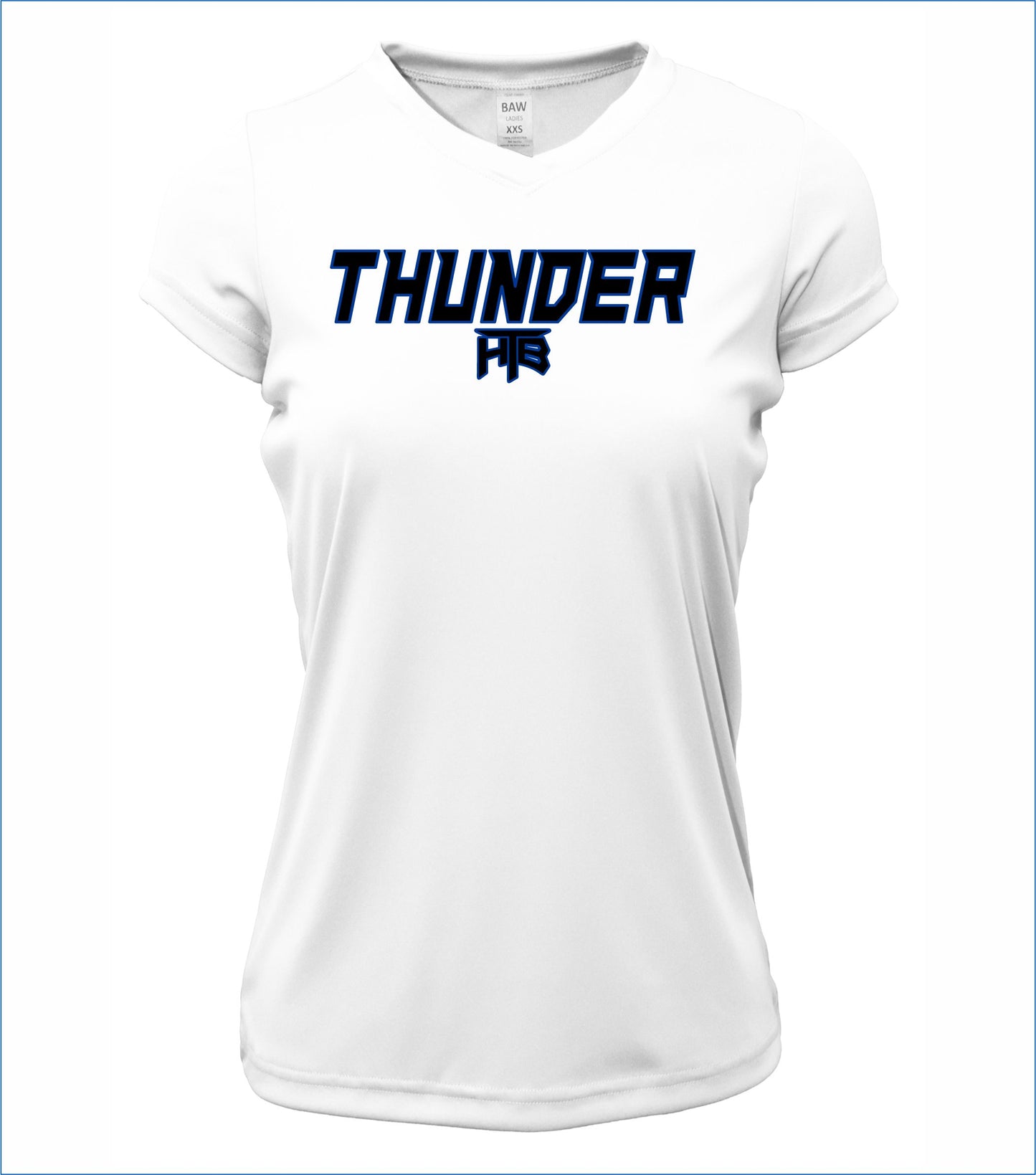 Thunder Ladies Short Sleeve V-Neck Cotton T-Shirt