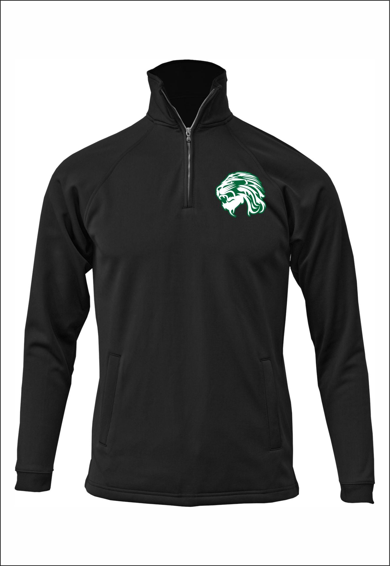 Spring Baseball Embroidered Lion 1/4 Zip-Up Jacket