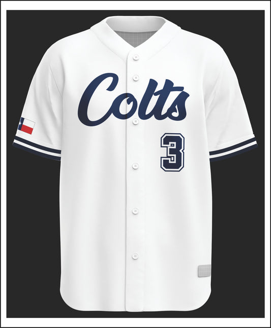 White Full Button Jersey