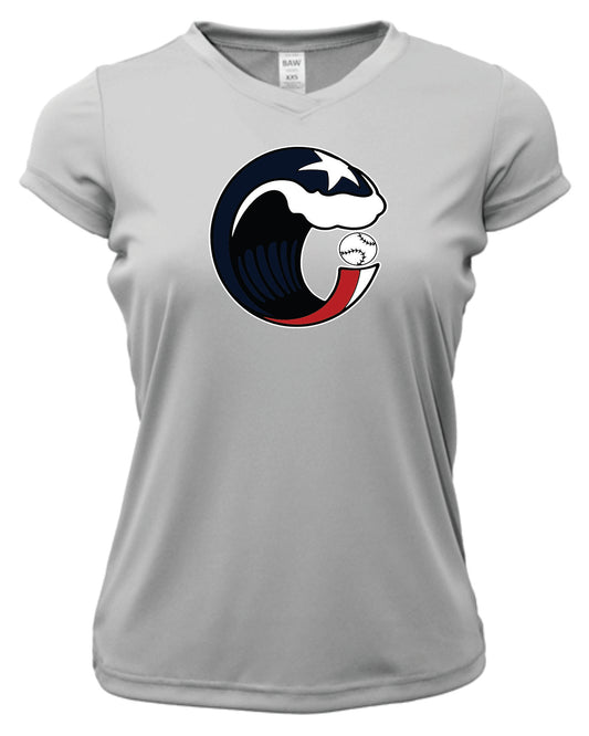Island Crew Short Sleeve Ladies V-Neck Dri-Fit T-Shirt