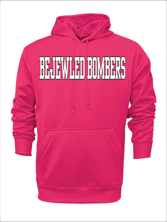 BEJEWLED BOMBERS PINK COTTON HOODIE W/ NAME AND NUMBER