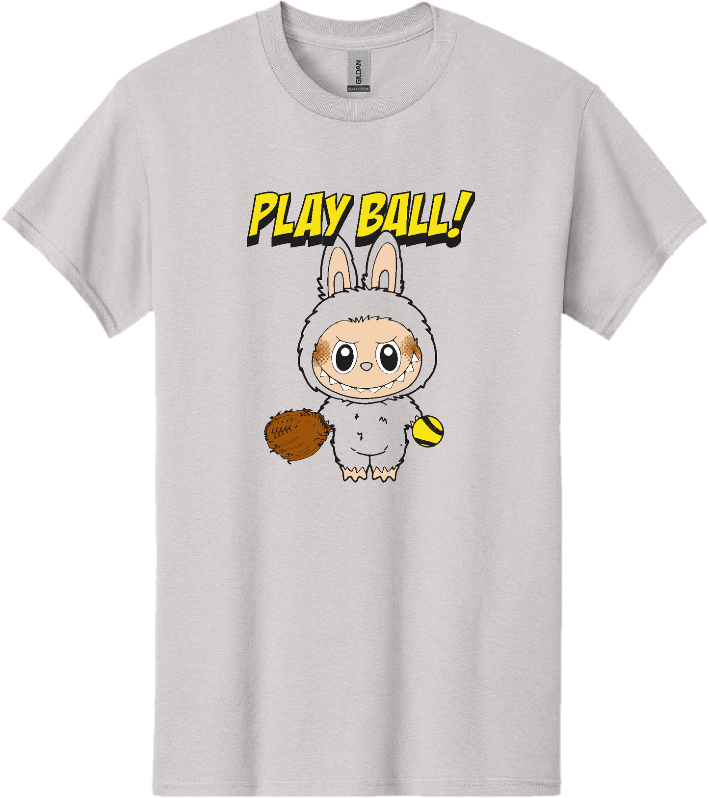 Softball Labubu Play Ball Cotton T-Shirt
