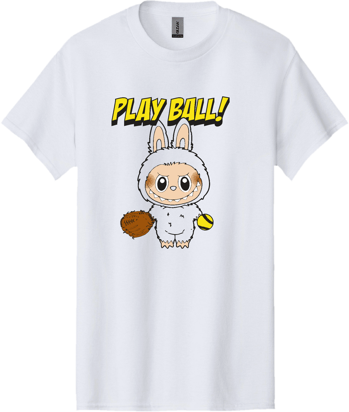 Softball Labubu Play Ball Cotton T-Shirt