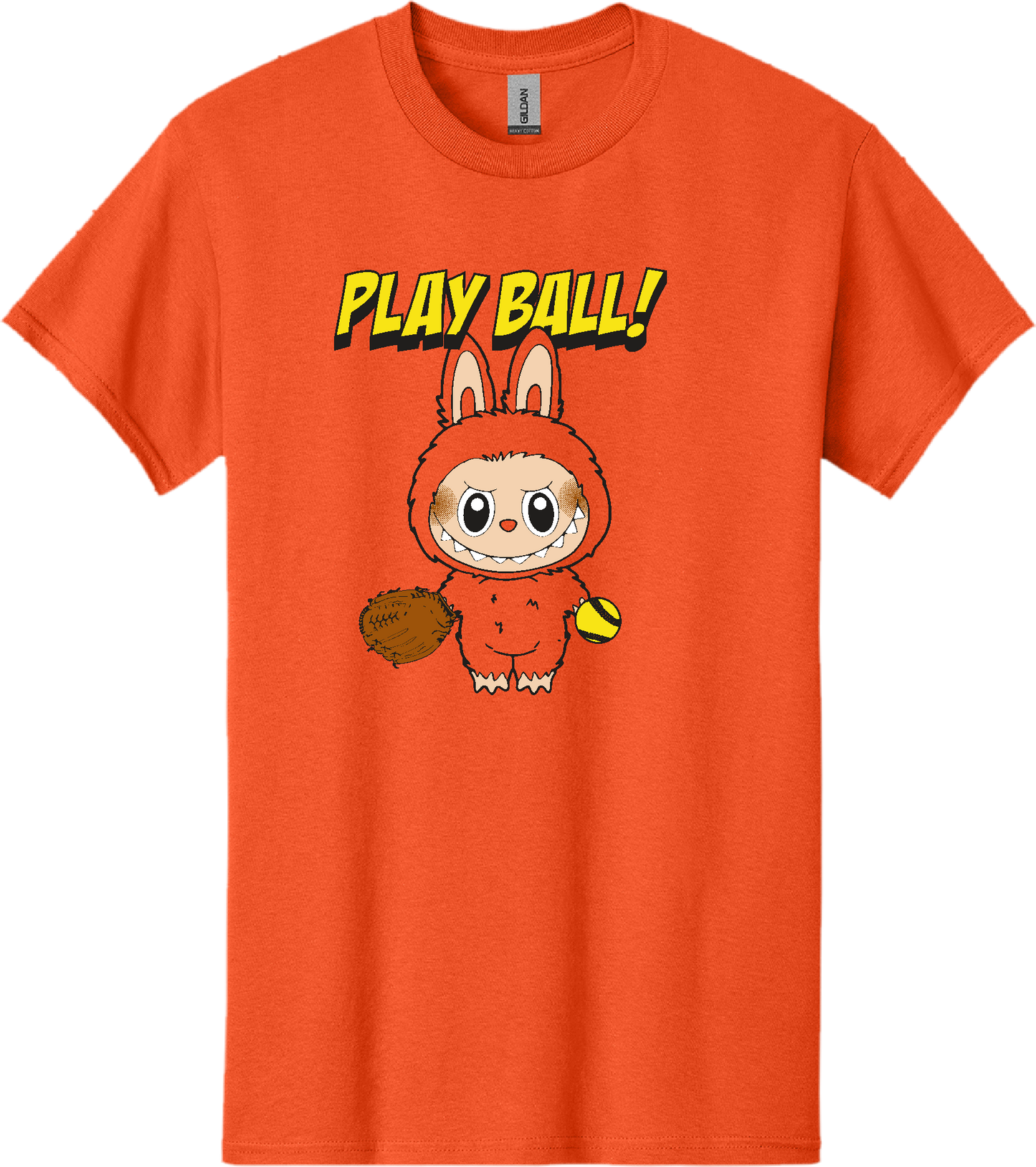 Softball Labubu Play Ball Cotton T-Shirt