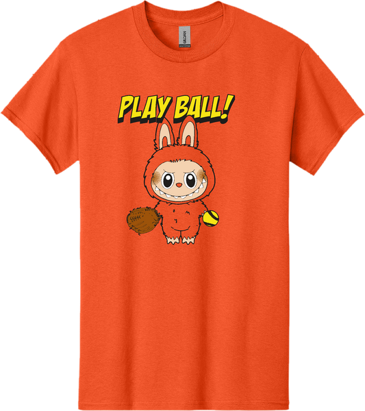 Softball Labubu Play Ball Cotton T-Shirt