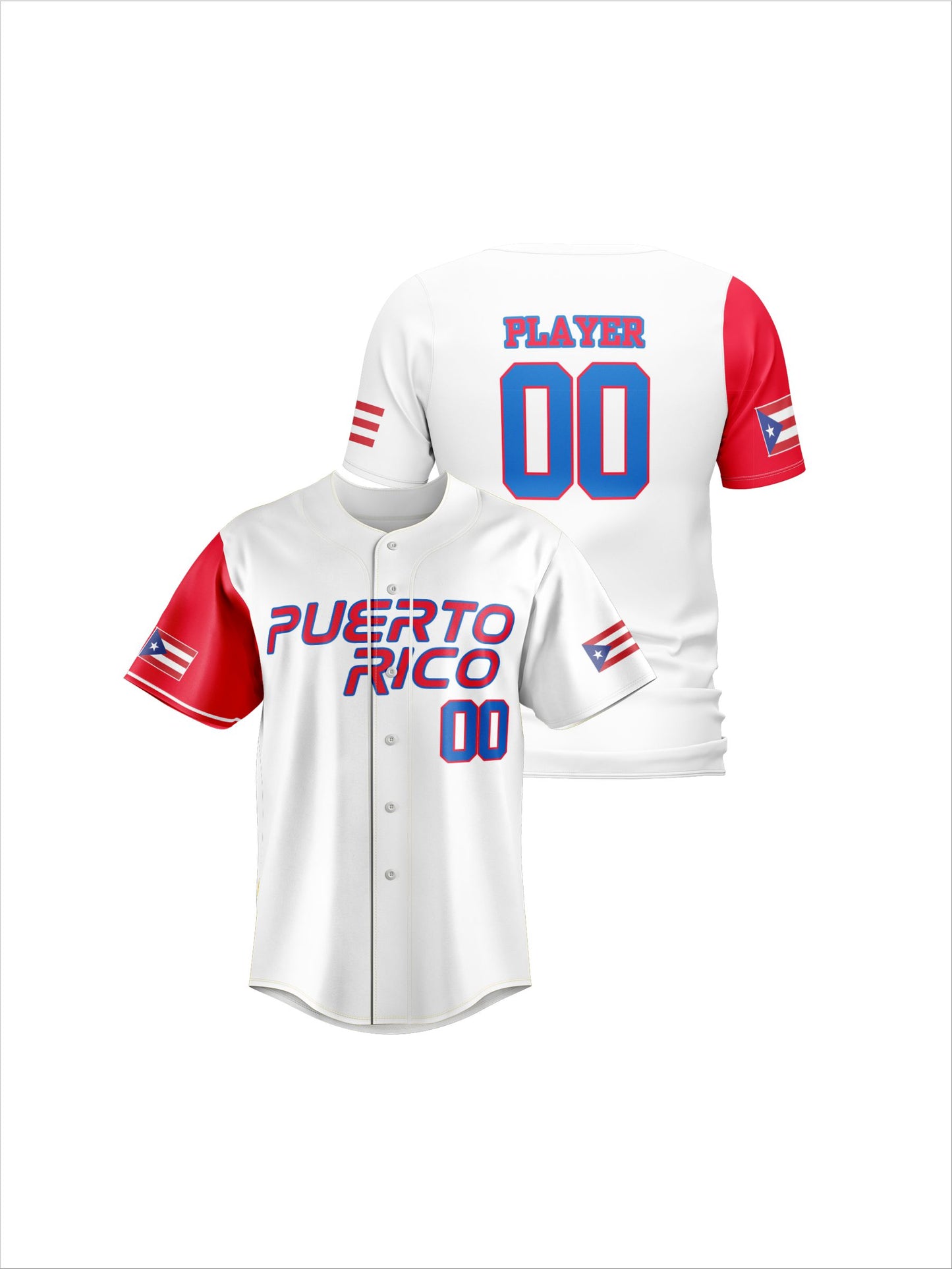 Team Puerto Rico Jersey - White With Red Sleeve