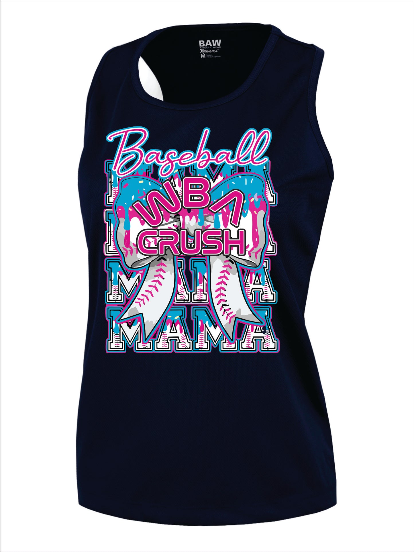 WBA Crush Drip Baseball Mama Women's Racerback Tank