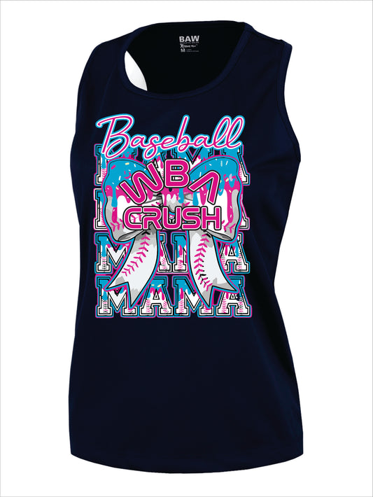WBA Crush Drip Baseball Mama Women's Racerback Tank