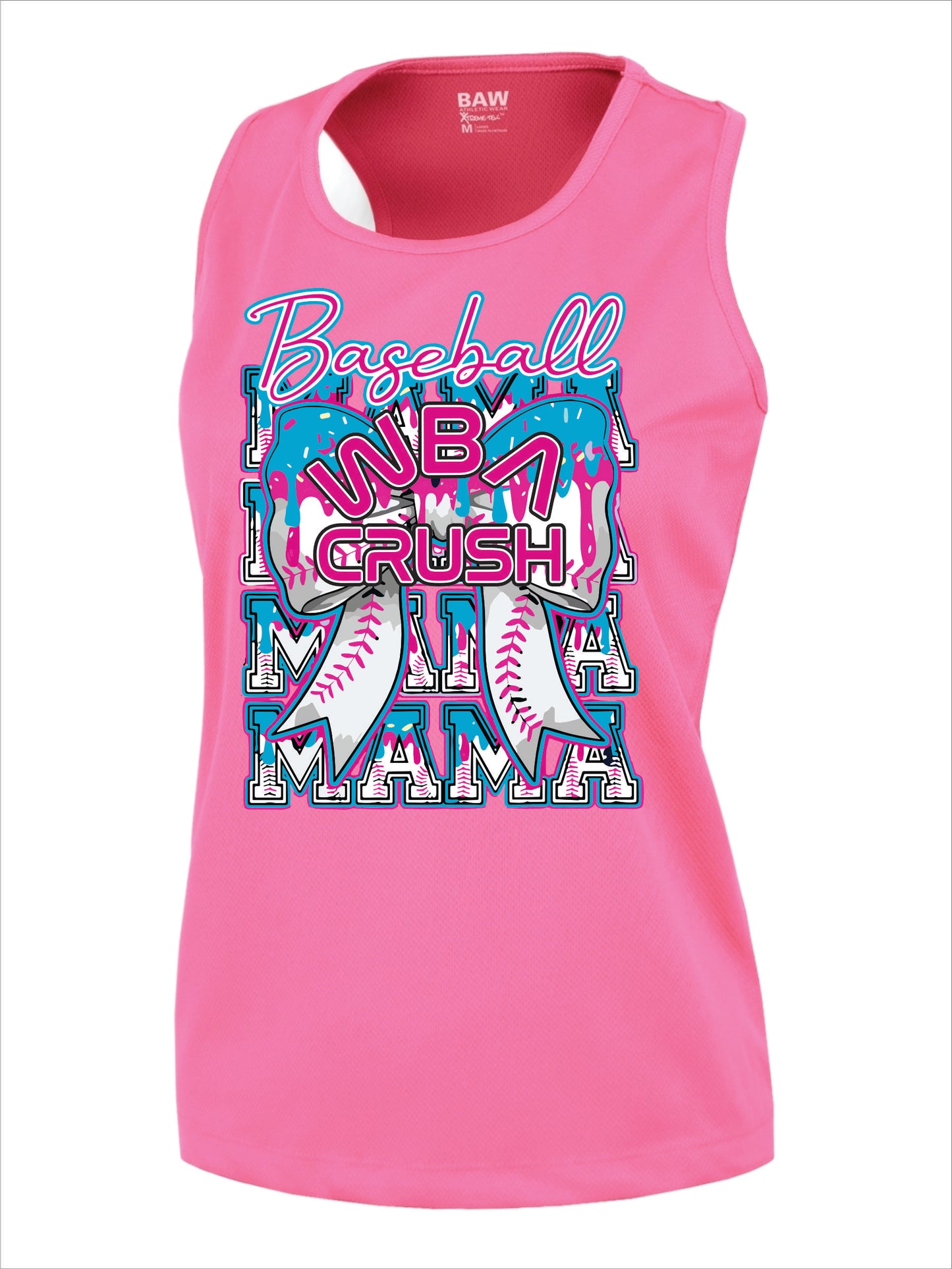 WBA Crush Drip Baseball Mama Women's Racerback Tank