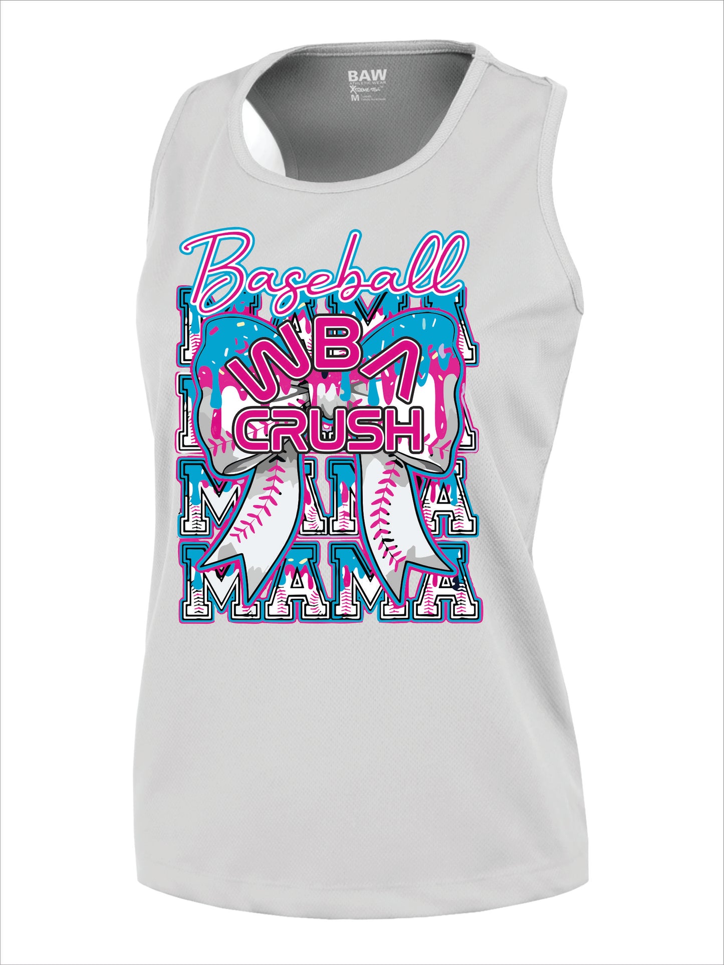WBA Crush Drip Baseball Mama Women's Racerback Tank