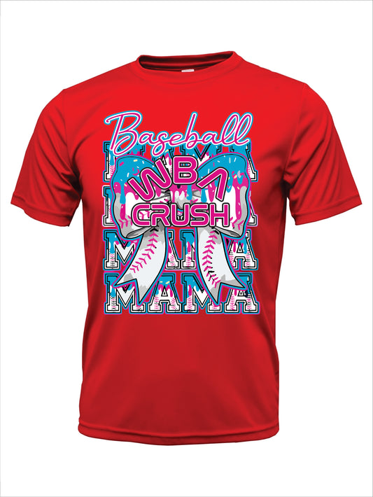 WBA Crush Drip Baseball Mama Short Sleeve Cotton T-shirt