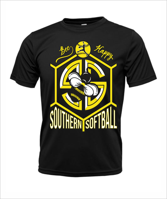 Southern Softball "Bee Happy" Dri-Fit T-Shirt