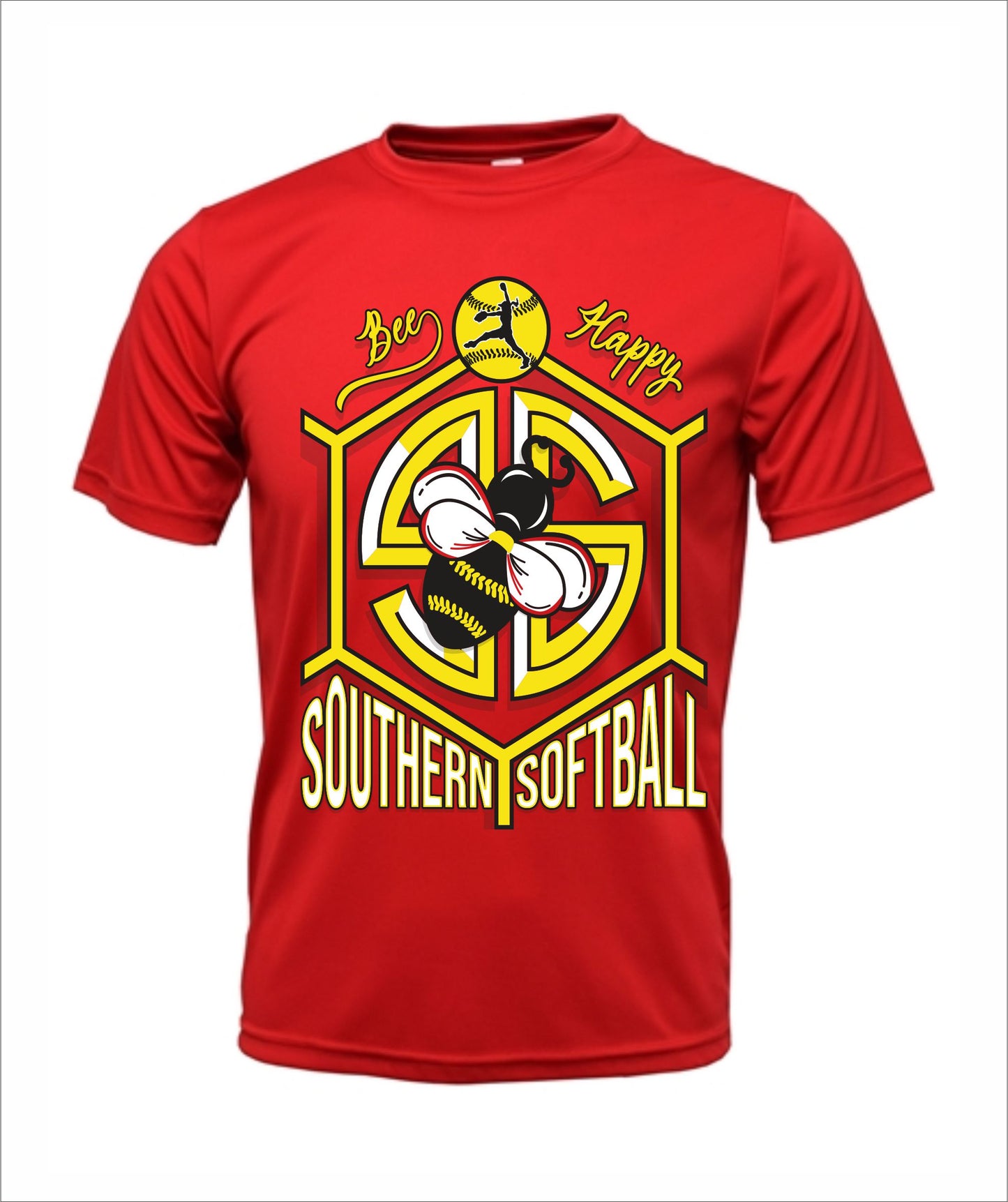 Softball "Bee Happy" Cotton T-Shirt