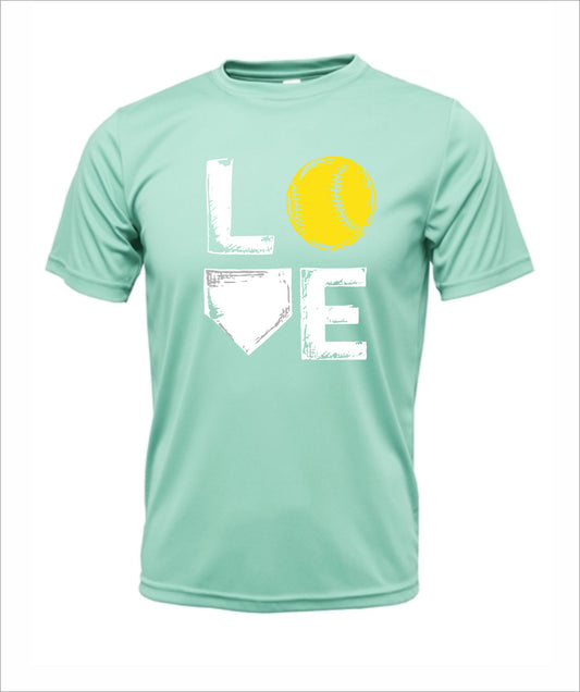 Softball "Love" Cotton T-Shirt