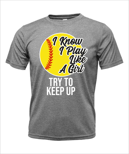 Softball "Play Like a Girl" Dri-Fit T-Shirt