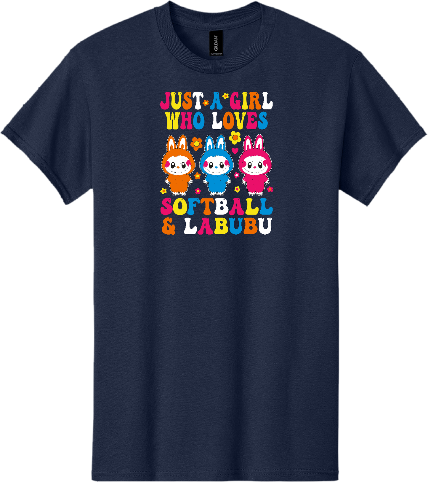 Softball & Labubu Just A Girl Cotton T-Shirt