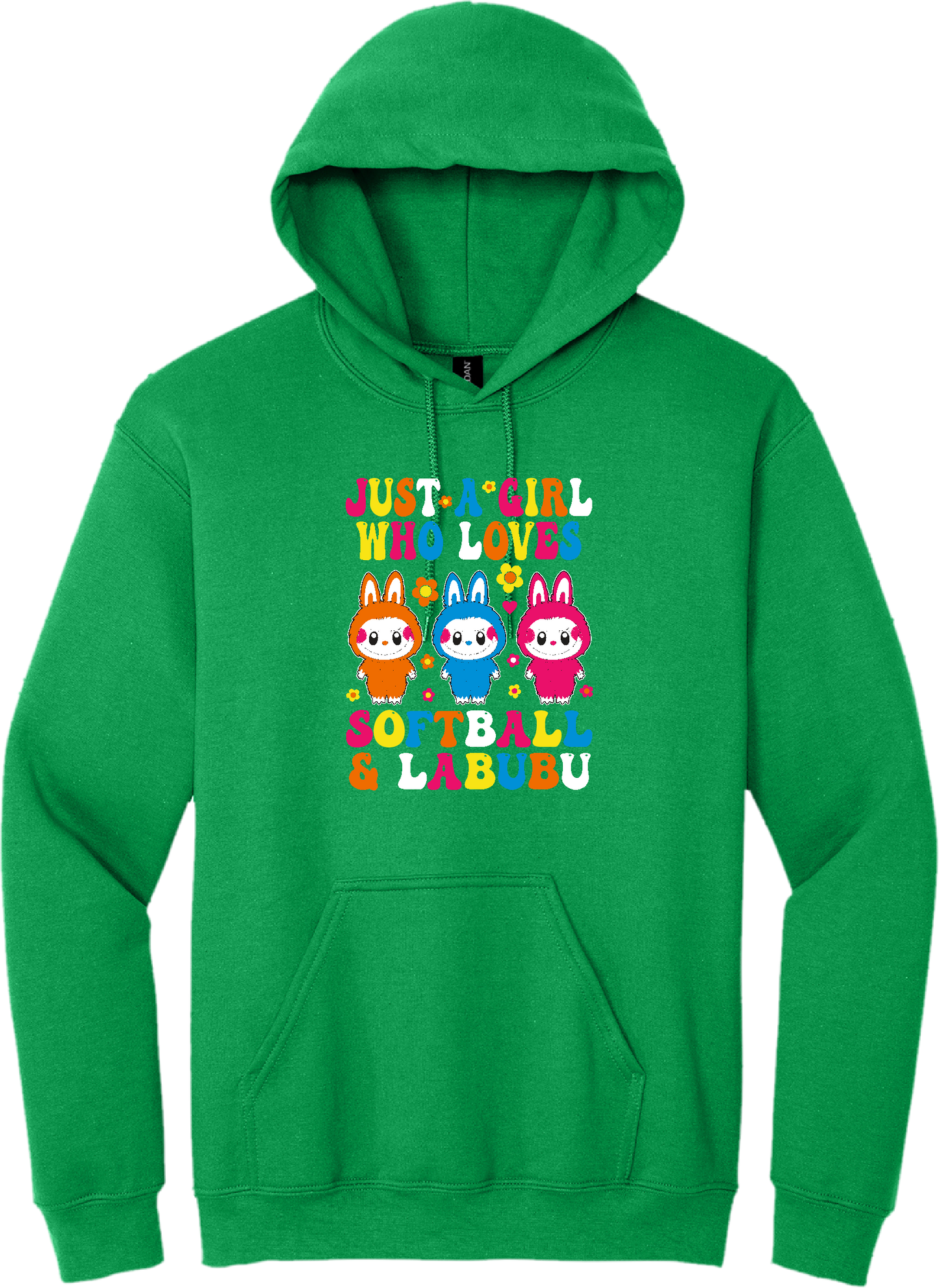 Softball &  Labubu Just A Girl Blended Hoodie